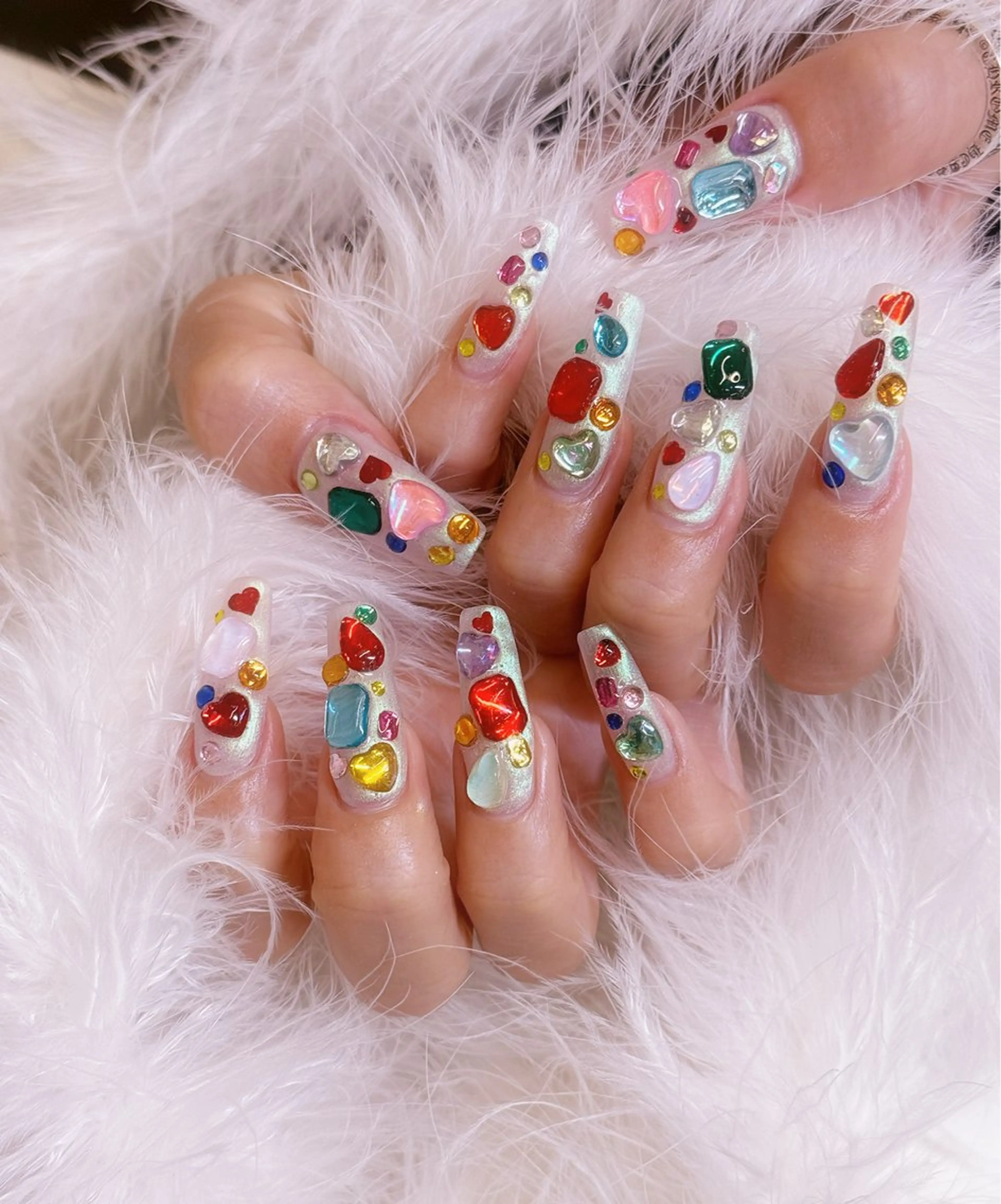 ネイル アートネイル フラッシュネイル フラワーネイル ジェルネイル ガーリー Puti nailのネイルデザイン