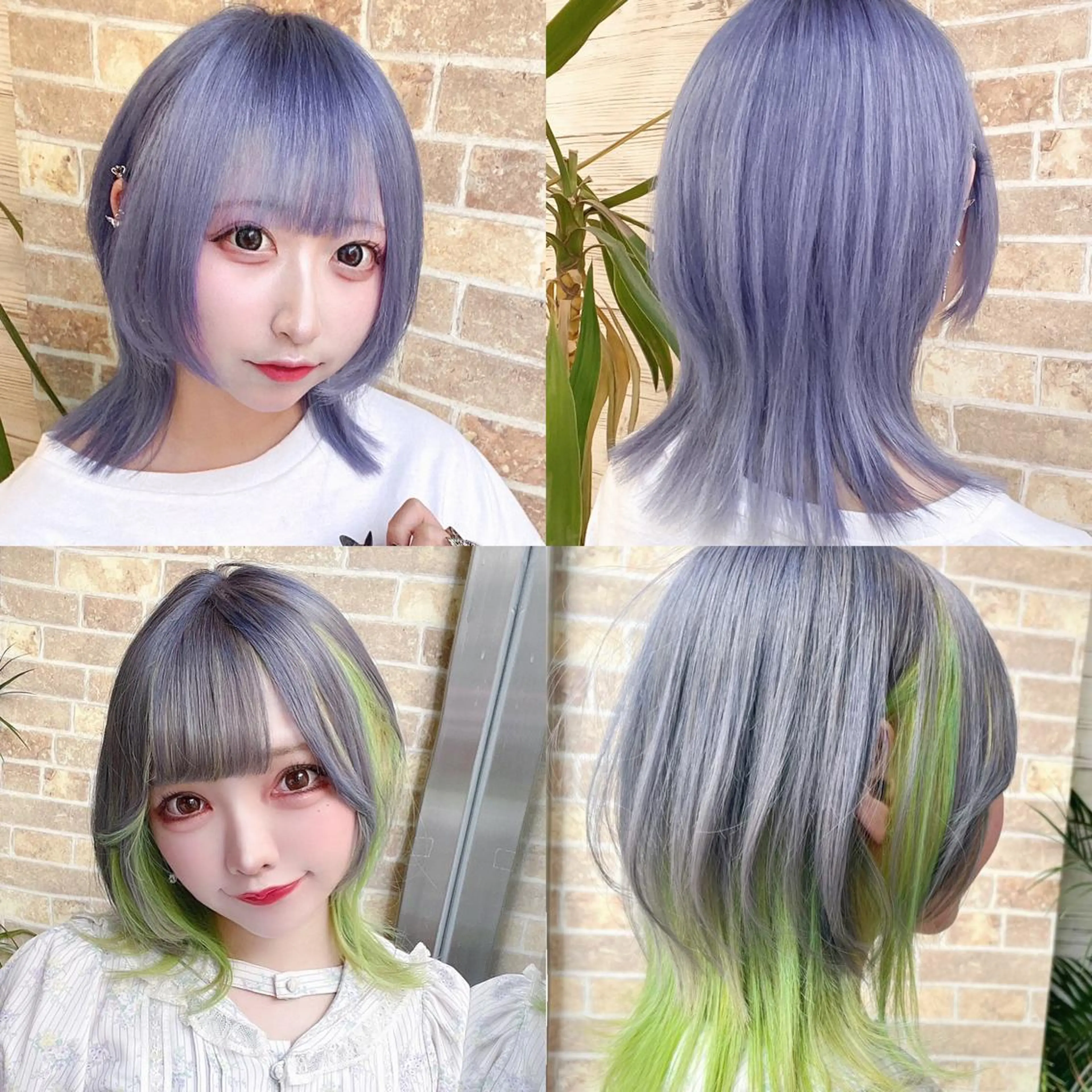 ミディアム カラー デザインカラー ハイトーンカラー ウルフカット 北沢 隆のヘアスタイル