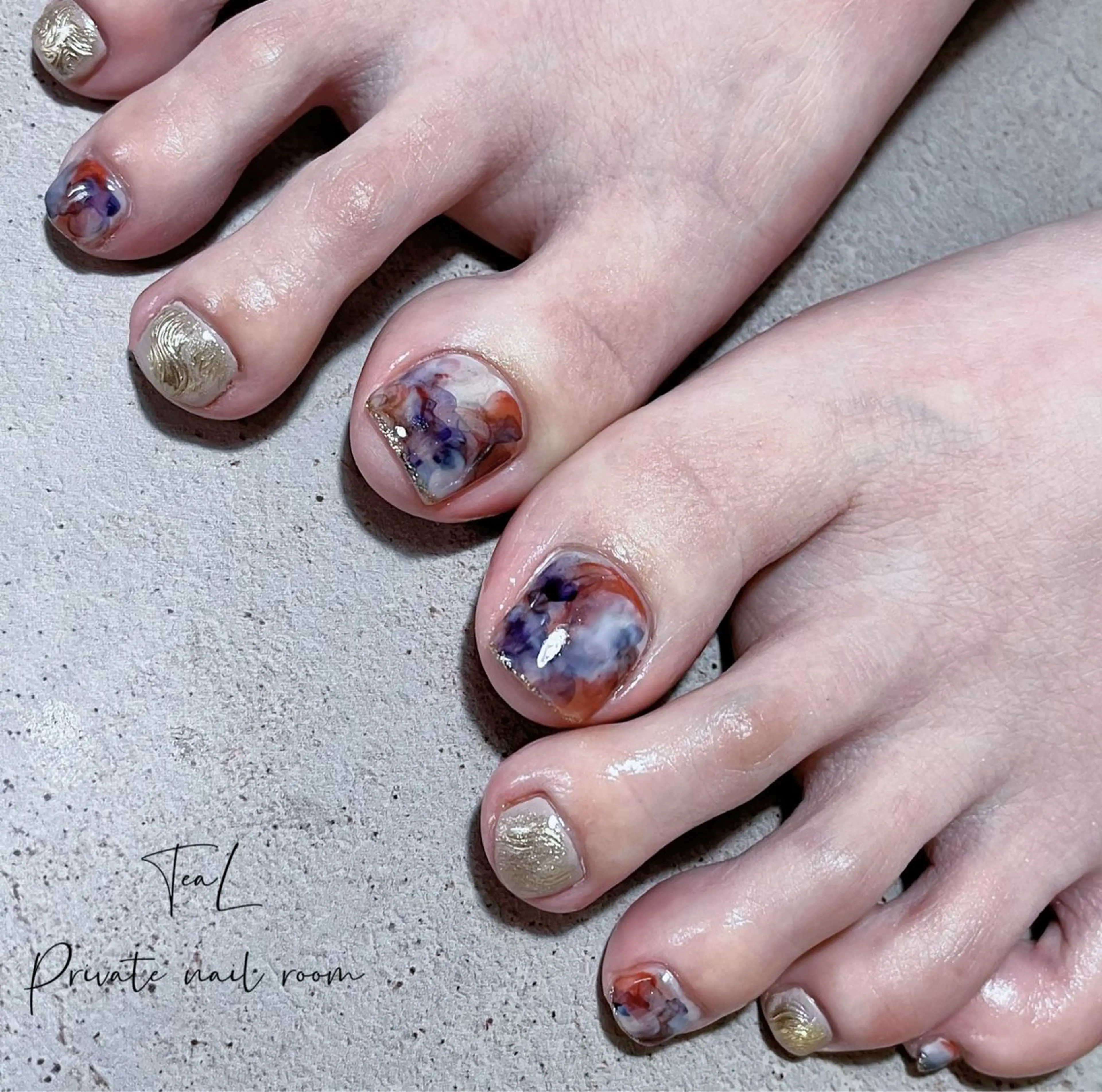 ネイル フットネイル ニュアンスネイル フットネイル TeaL nailのネイルデザイン