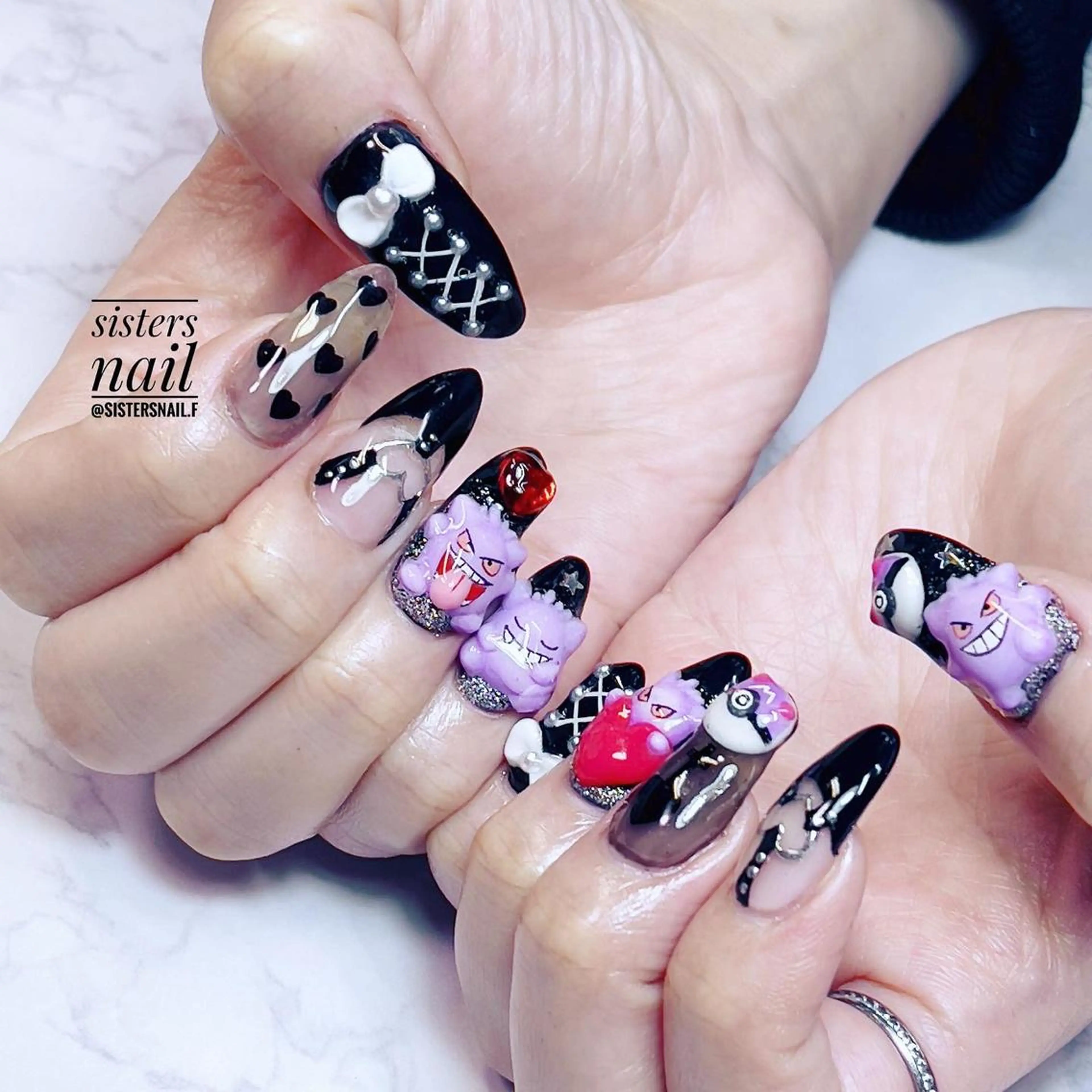 ネイル アートネイル リボン sisters nail.fのネイルデザイン