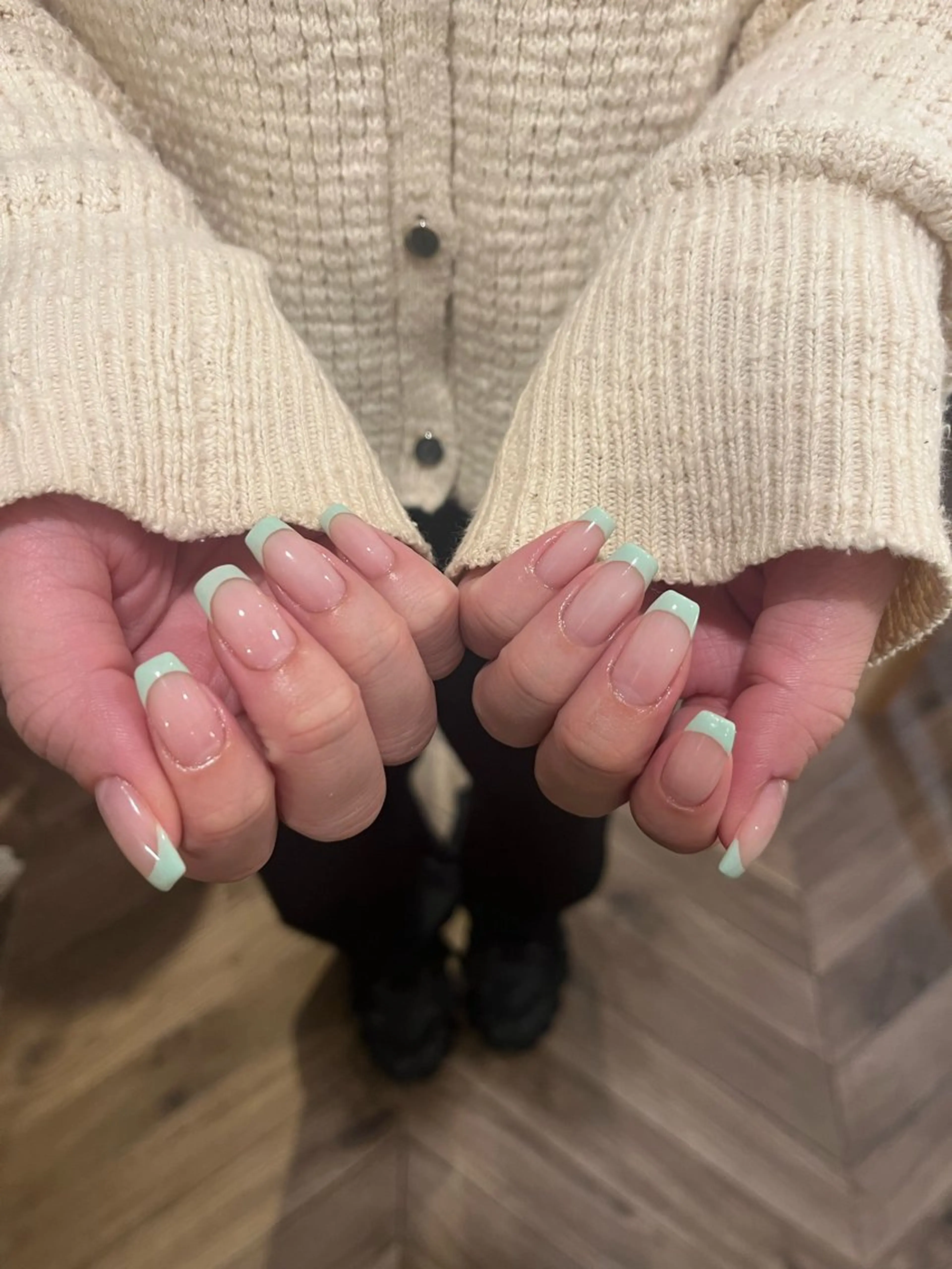 ネイル フレンチネイル ハンドネイル AT.1011(アトリエテンイレブン)所属・AT.1011 (ハルカ)のネイルデザイン