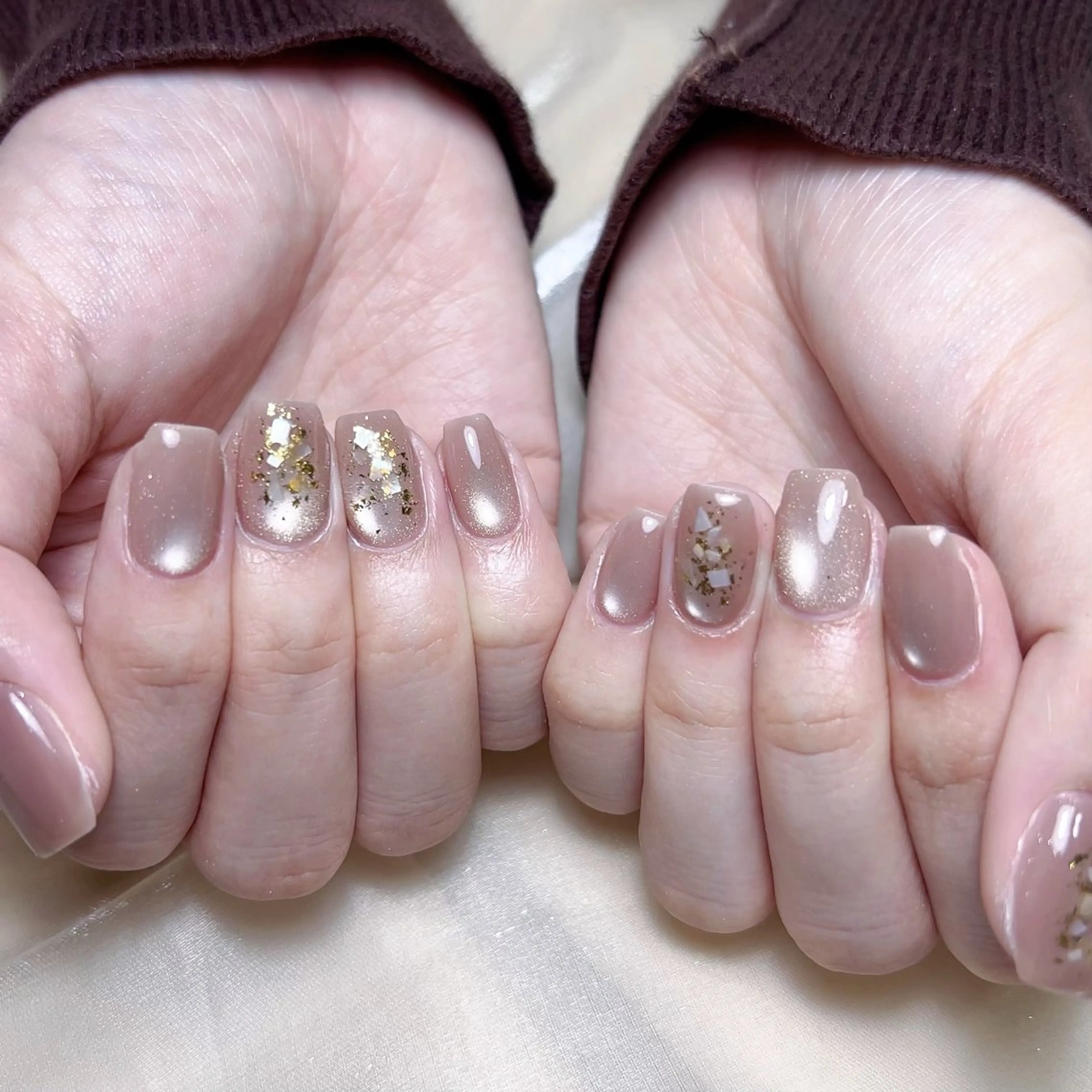 メンズ ネイル メンズ韓国風 アートネイル オーロラネイル ガーリー キラキラネイル ハンドネイル Nail salon 木にいるのネイルデザイン