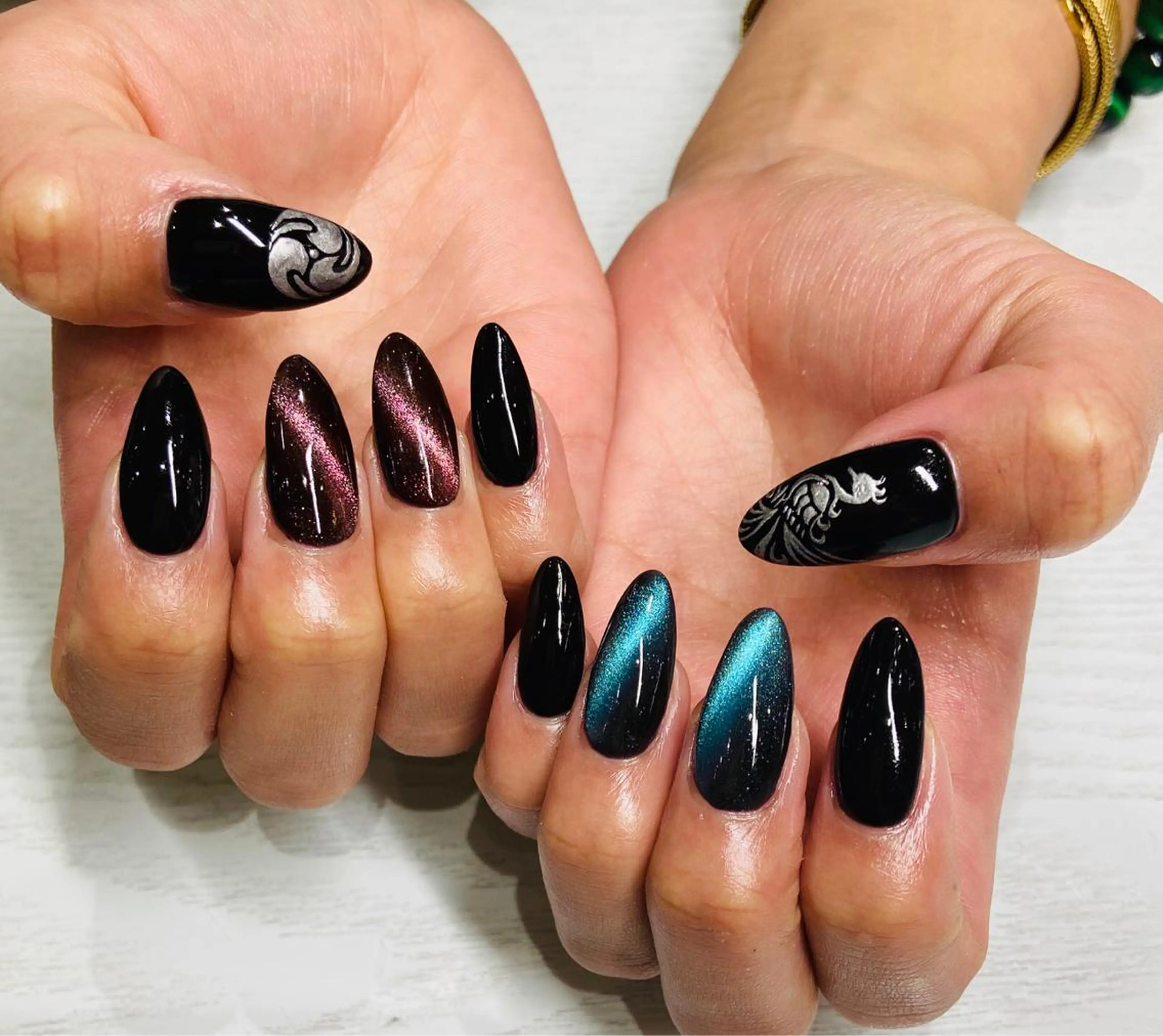 ネイル マグネットネイル 持ち込み いちじゅう あおいのネイルデザイン