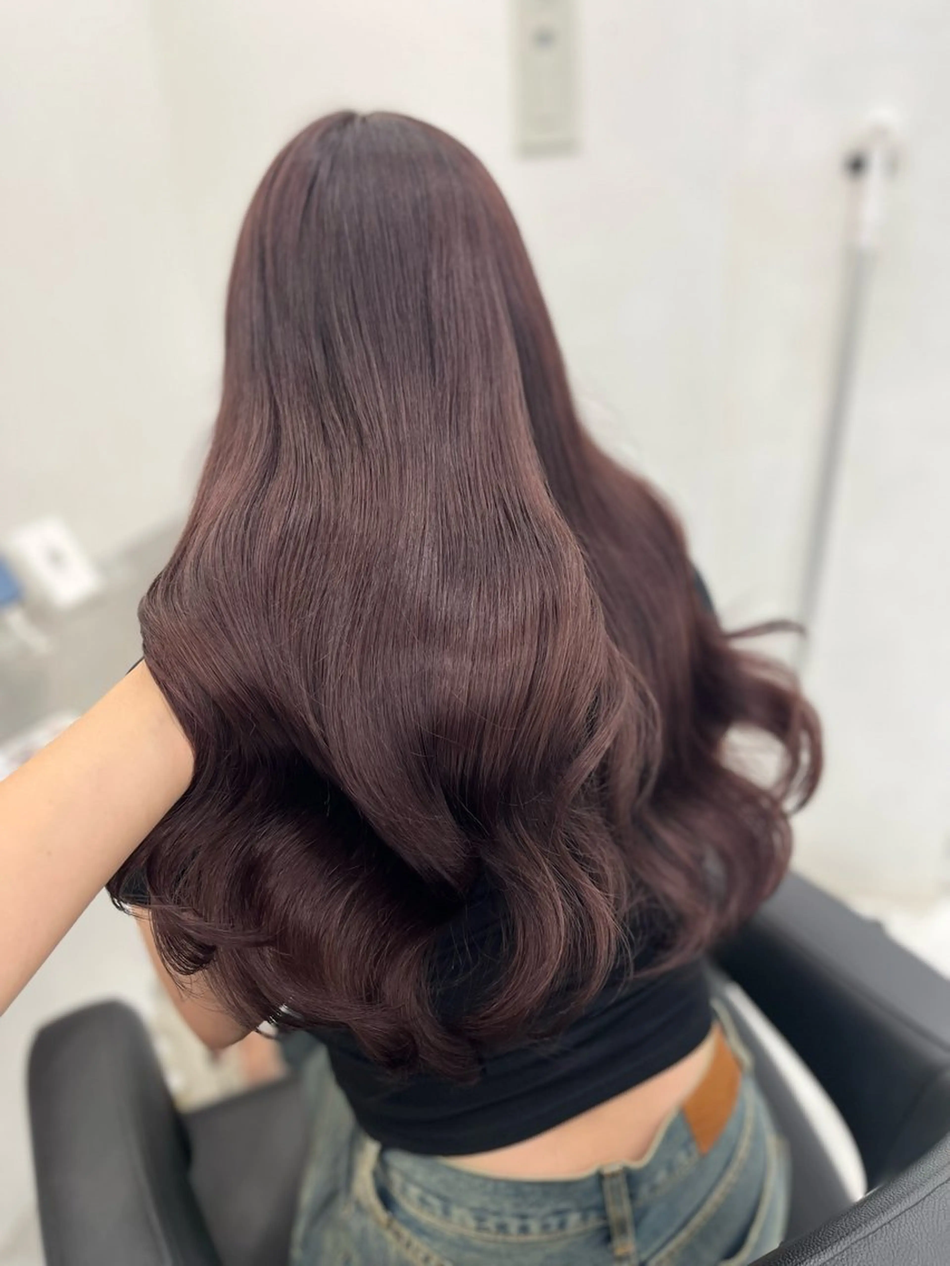 ロング カット ヘアカラー トリートメント 💗韓国暖色ヘア NO.1💗🪽のヘアスタイル