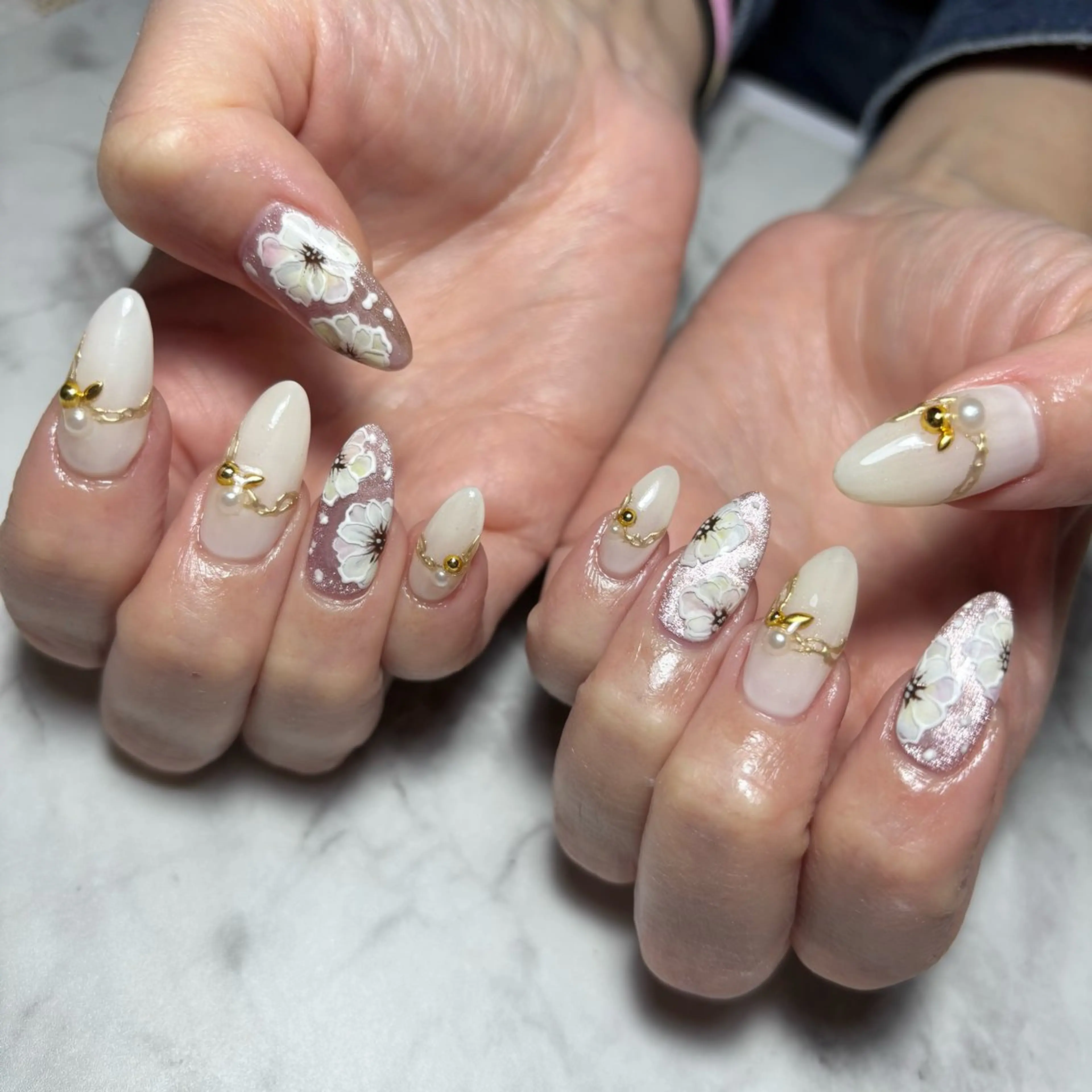 ネイル アートネイル フラワーネイル 春ネイル nail salon　Burilante所属・ネイルサロン ブリランテのネイルデザイン