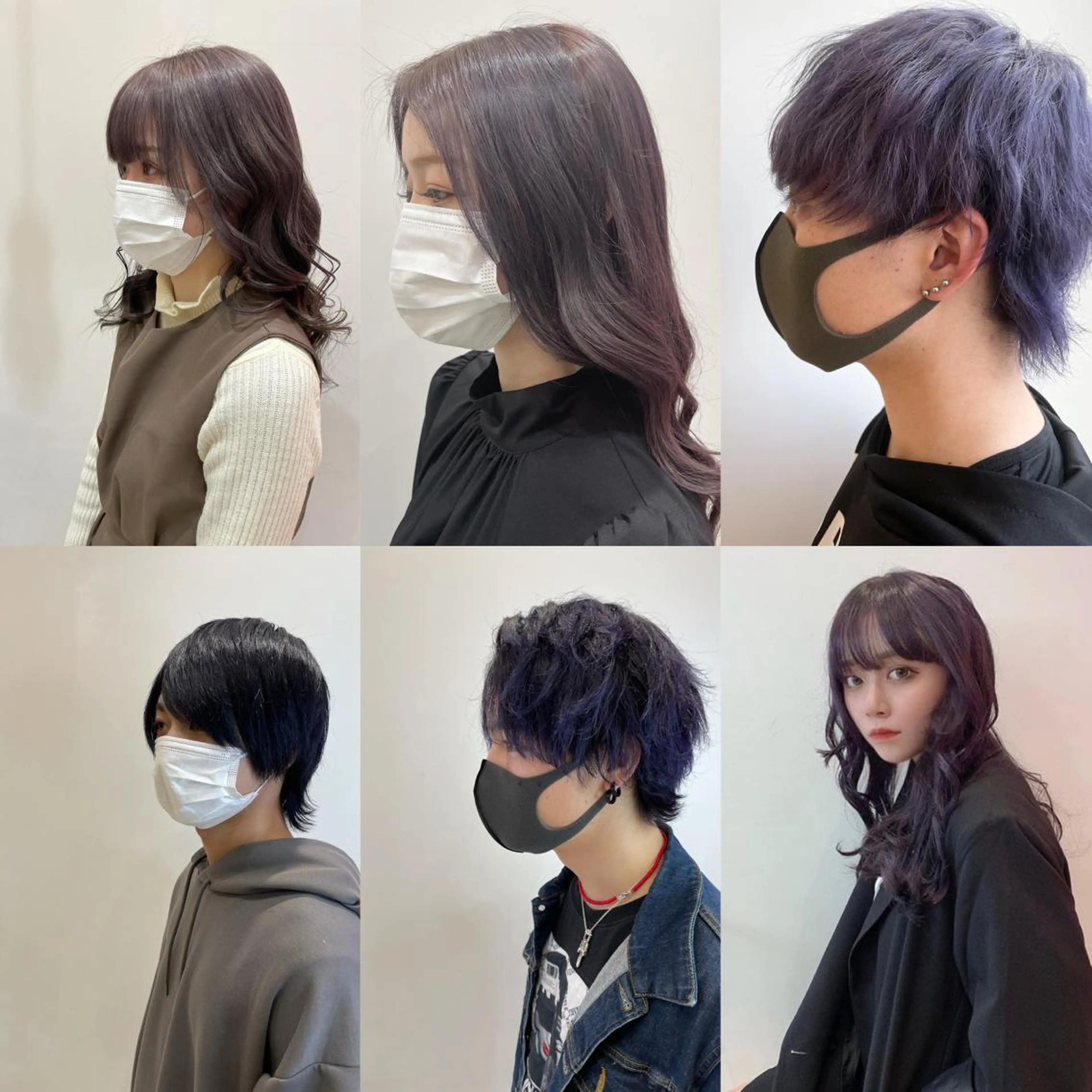 カラー ラベンダーカラー ハッシュカット レイヤー池袋のヘアスタイル