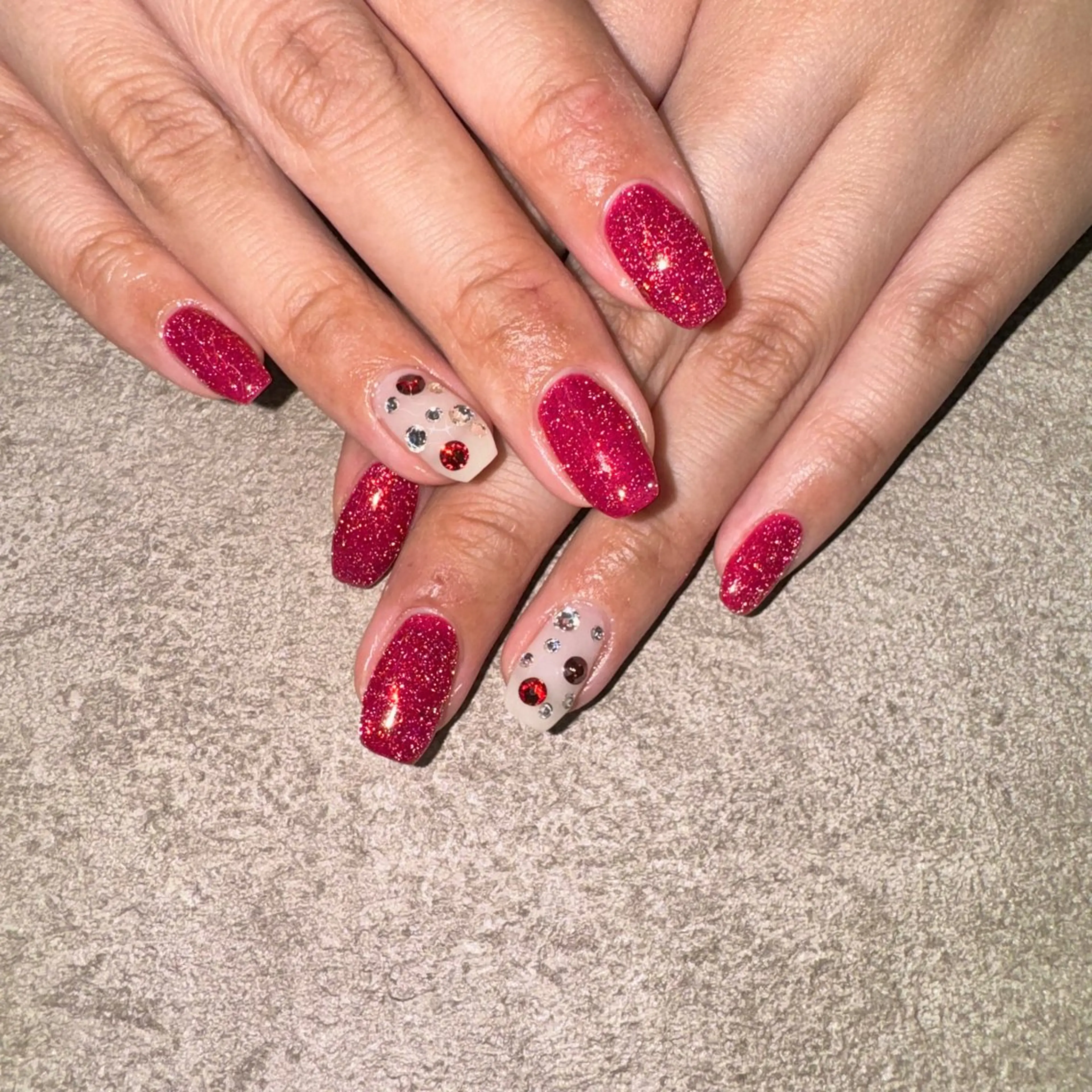 ネイル フラッシュネイル ラメ(グリッター) ストーンネイル Nail Sant Esperanza by SALON DE やす所属・Sant Esperanzaのネイルデザイン