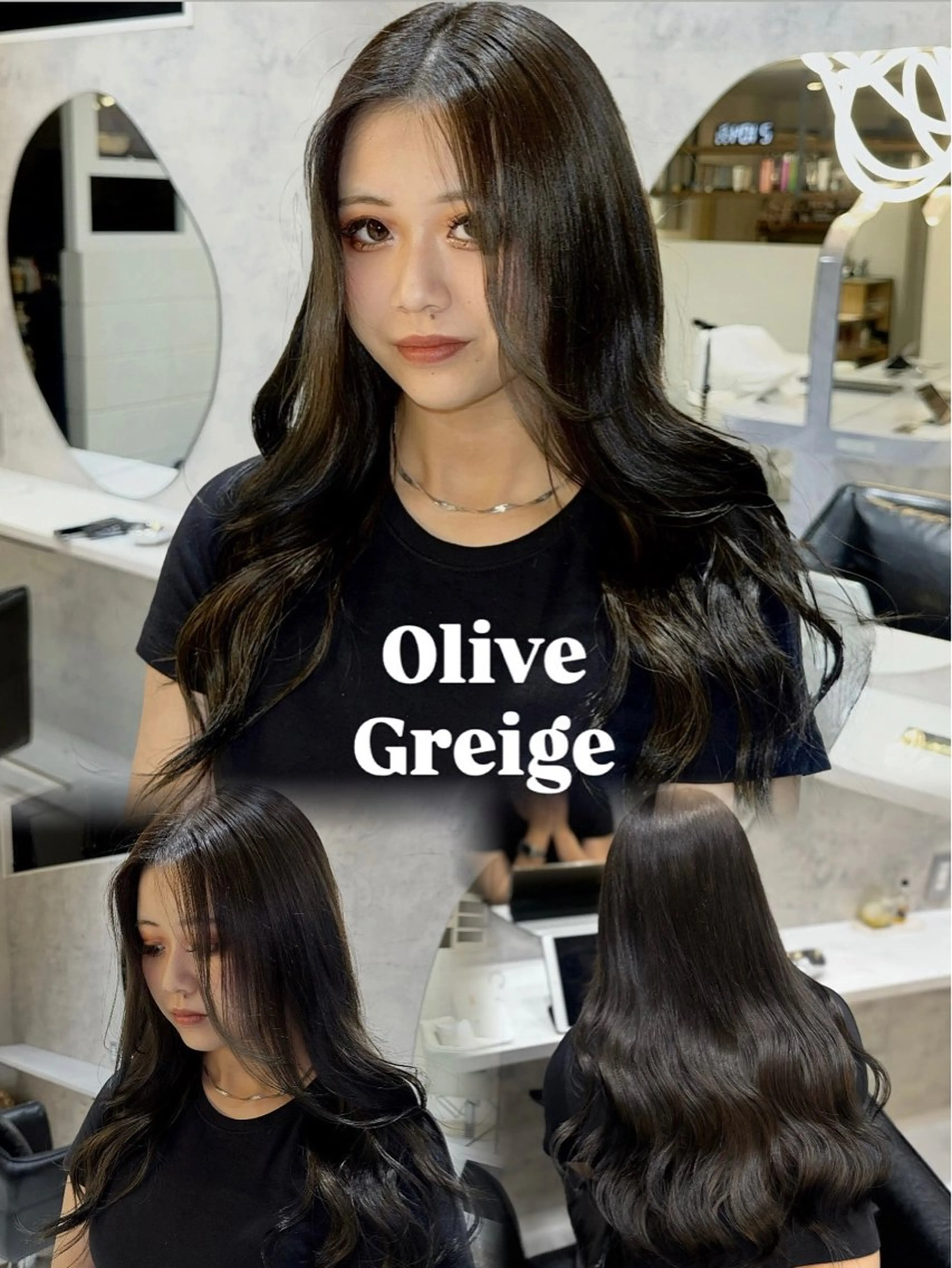 ロング カラー 透明感カラー グレージュ オリーブグレージュ オリーブグレー hair salon空所属・赤木 雅のヘアスタイル