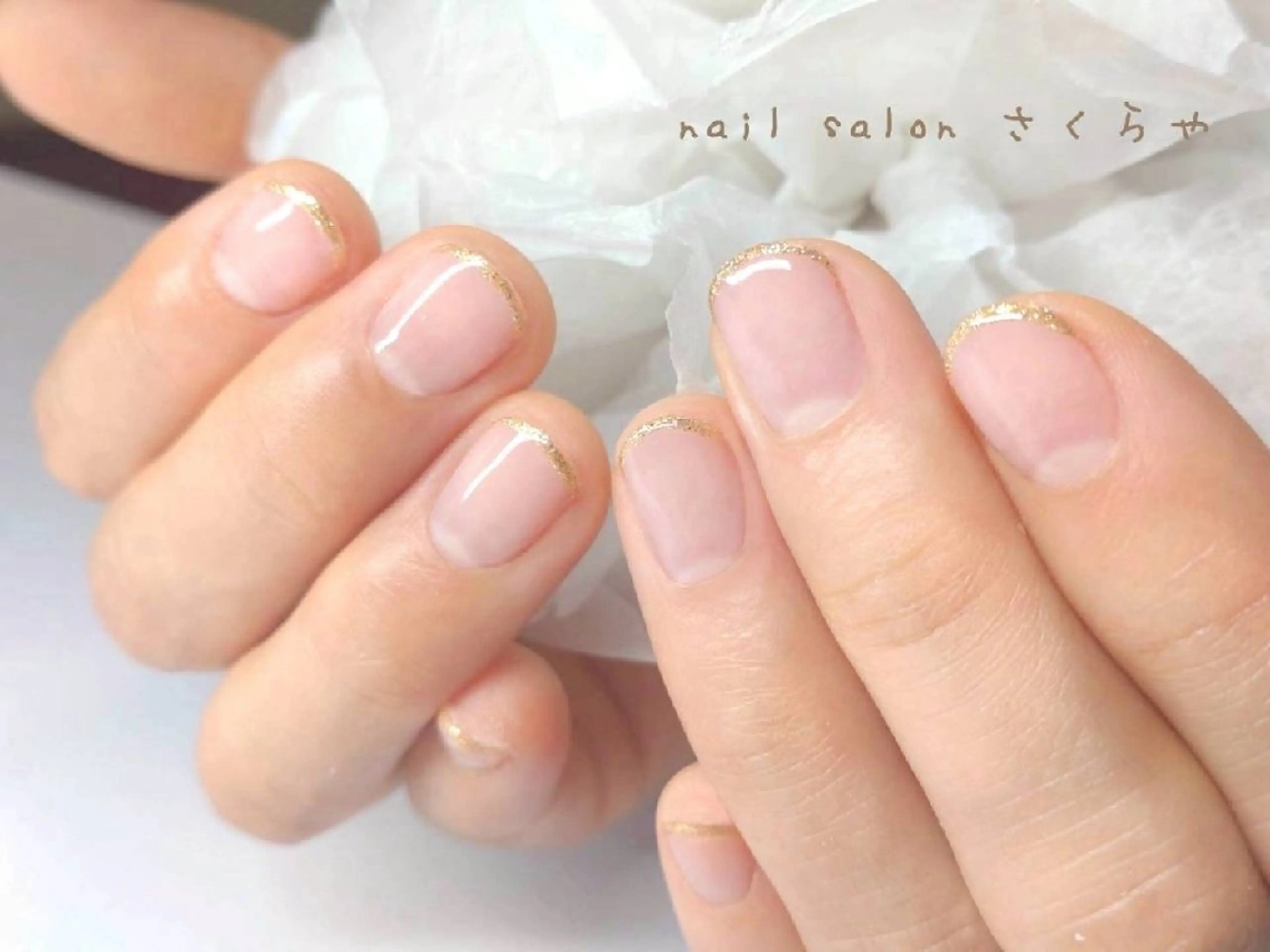 ネイル ゴールド ニュアンスネイル オフィスネイル さくらや❤ パラジェル使用のネイルデザイン