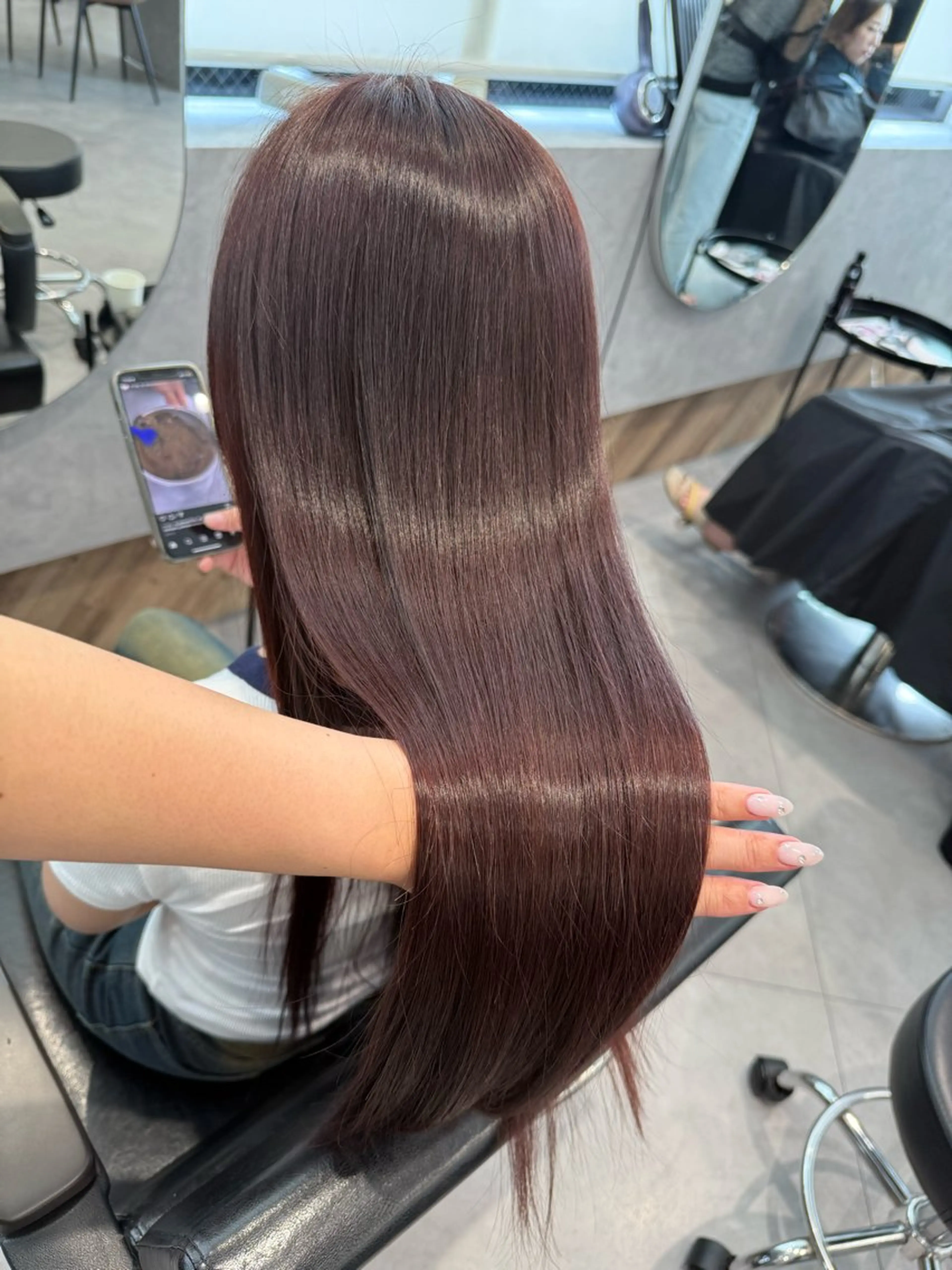 ロング ヘアカラー トリートメント 柴田樹/大人可愛い 艶髪カラー/髪質改善のヘアスタイル