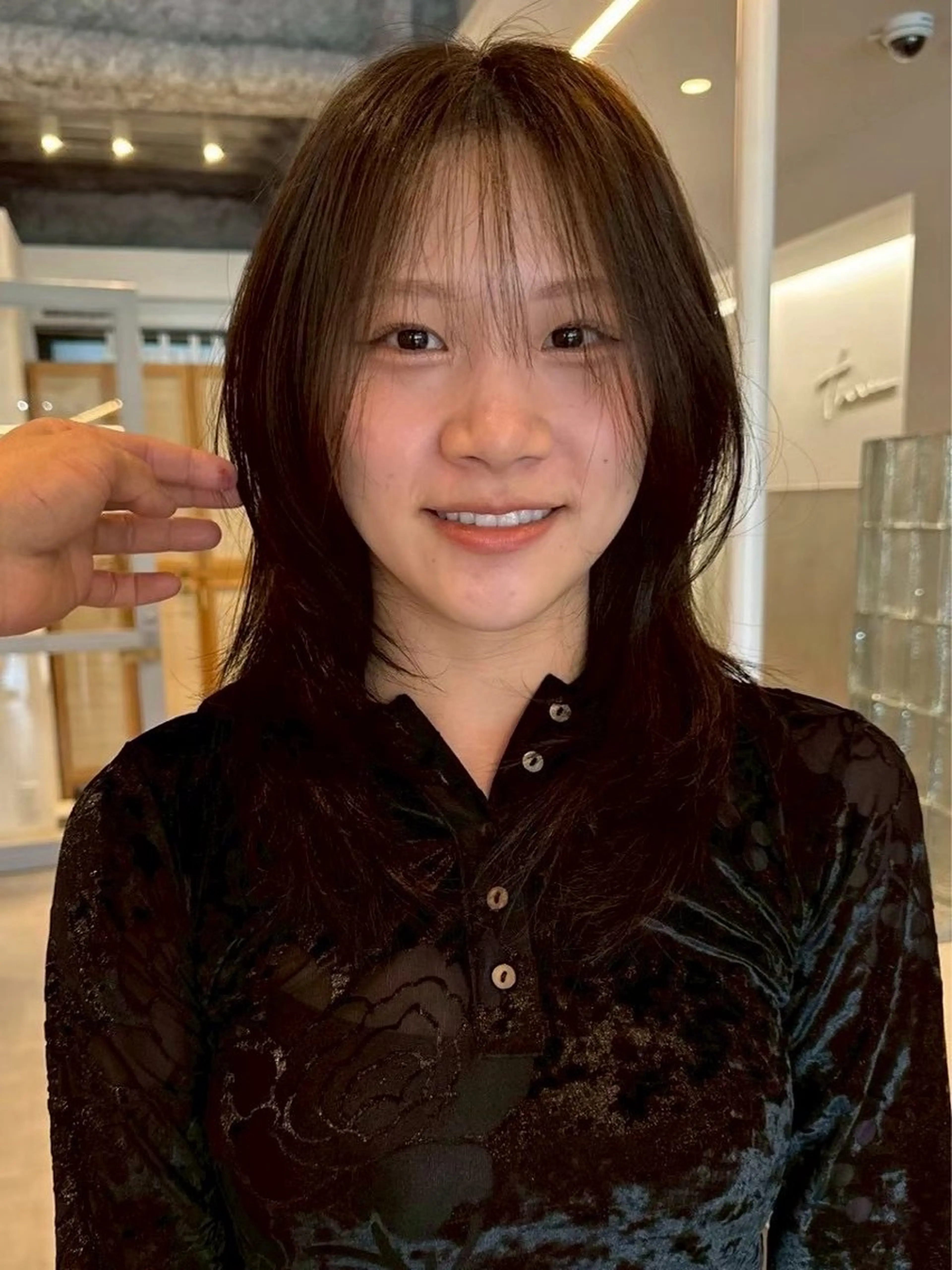 ミディアム 髪質改善 縮毛矯正 トリートメント カット ヘアカラー トリートメント nok所属・nok Osakaのヘアスタイル