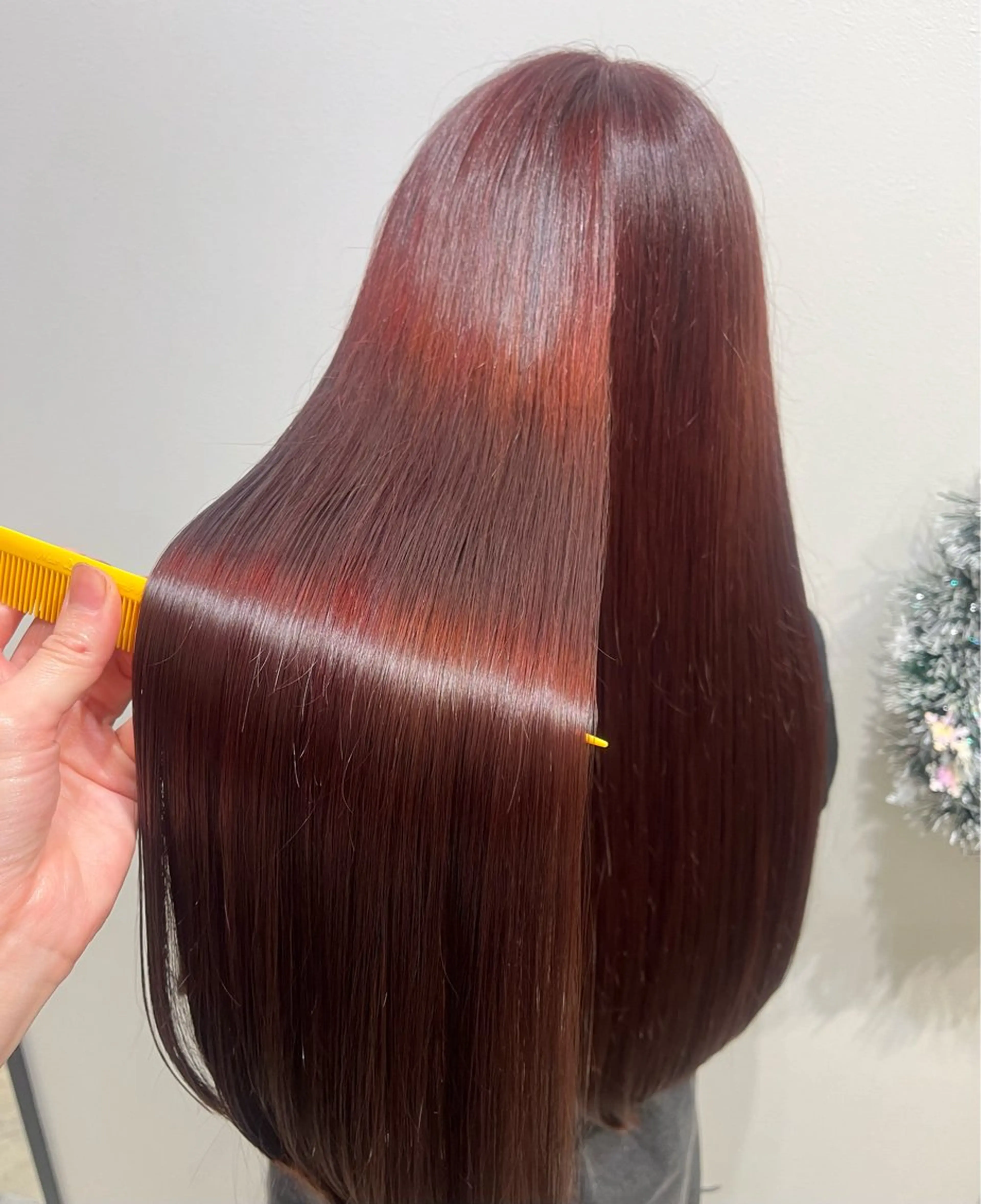 ロング カラー レッドカラー ヘアカラー トリートメント 🫧ぷる艶カラー🫧 Yuubi🦩のヘアスタイル