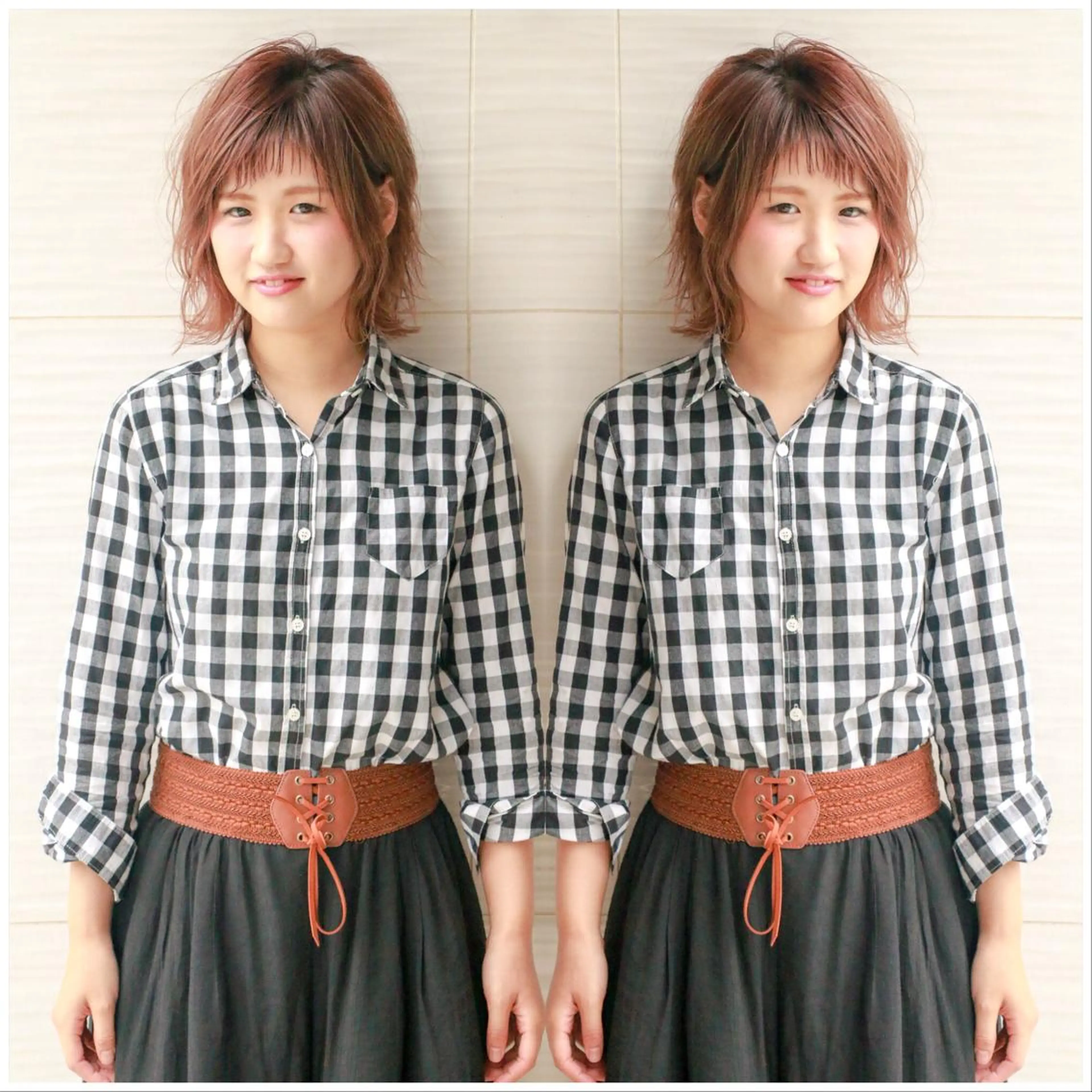 ミディアム ピンクブラウン OxO Hair 【オーヘアー】所属・🌼おがわたくや🌼 髪質改善のヘアスタイル