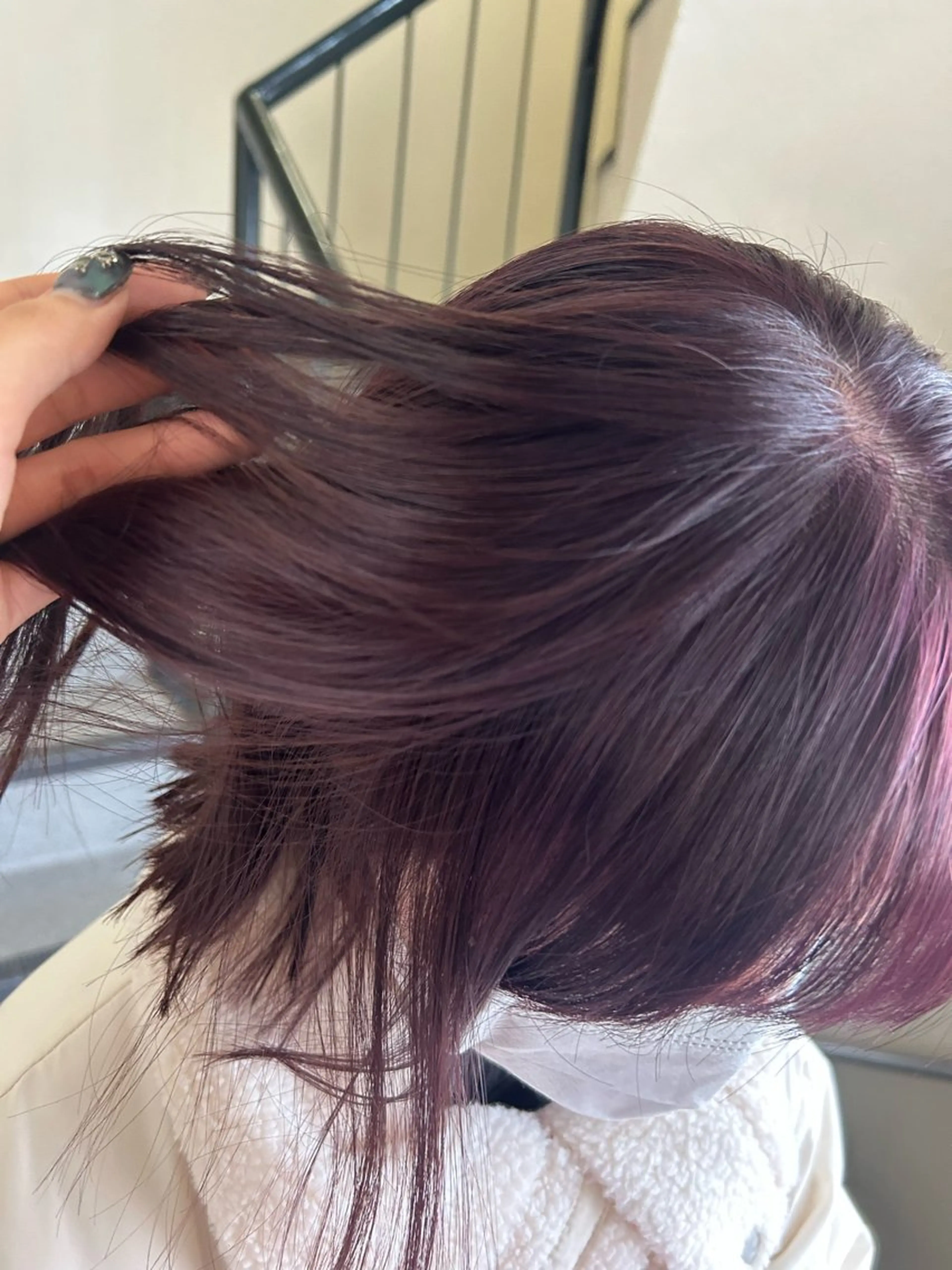 ショート カラー ブリーチ ダブルカラー ラベンダーカラー ブリーチなしカラー ヘアカラー トリートメント ☕️結【suii.】 ボブ/ヘアセット☕️のヘアスタイル