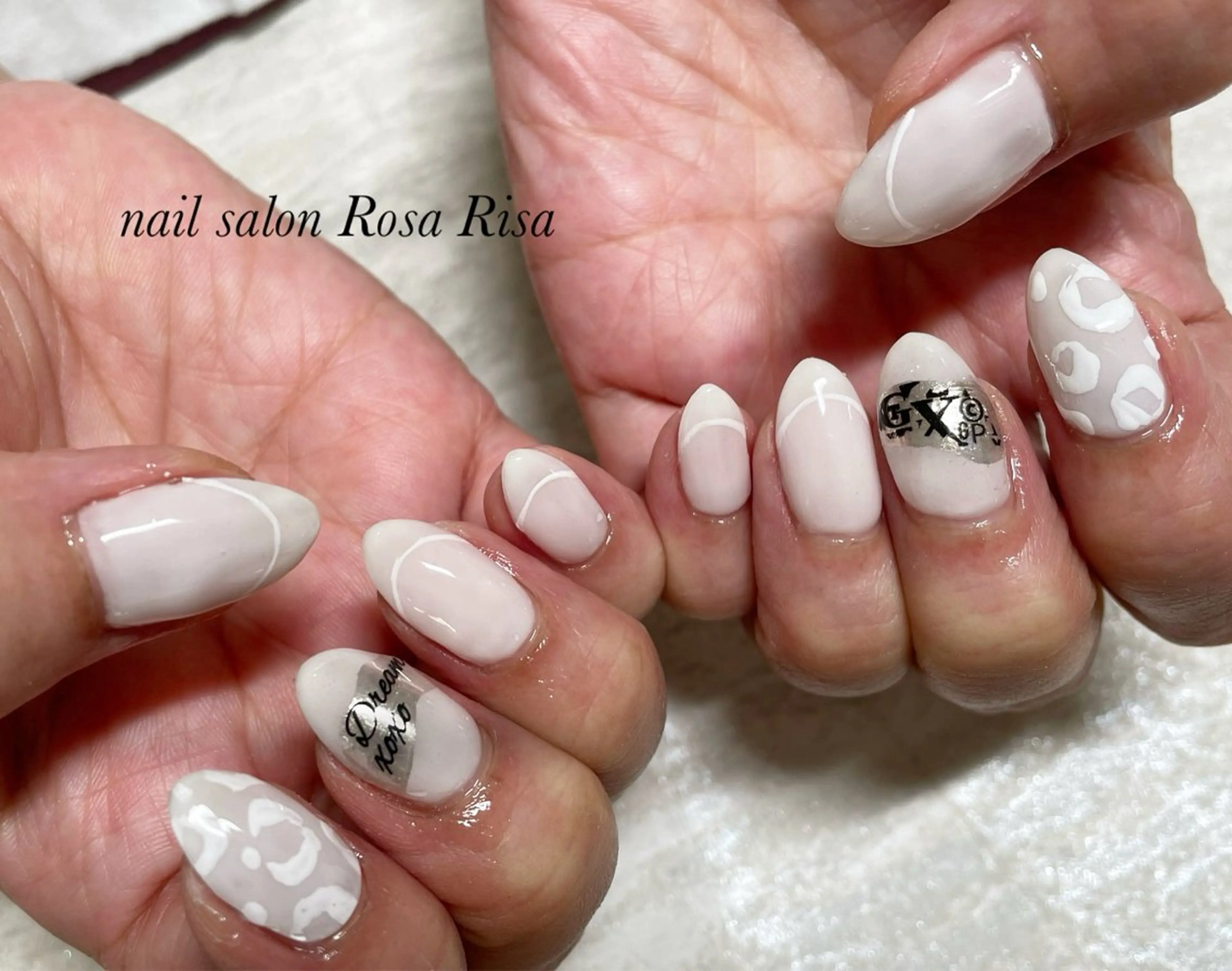 ネイル ホワイト ハンドネイル ネイルスタジオ シェイクユアハンズのネイルデザイン