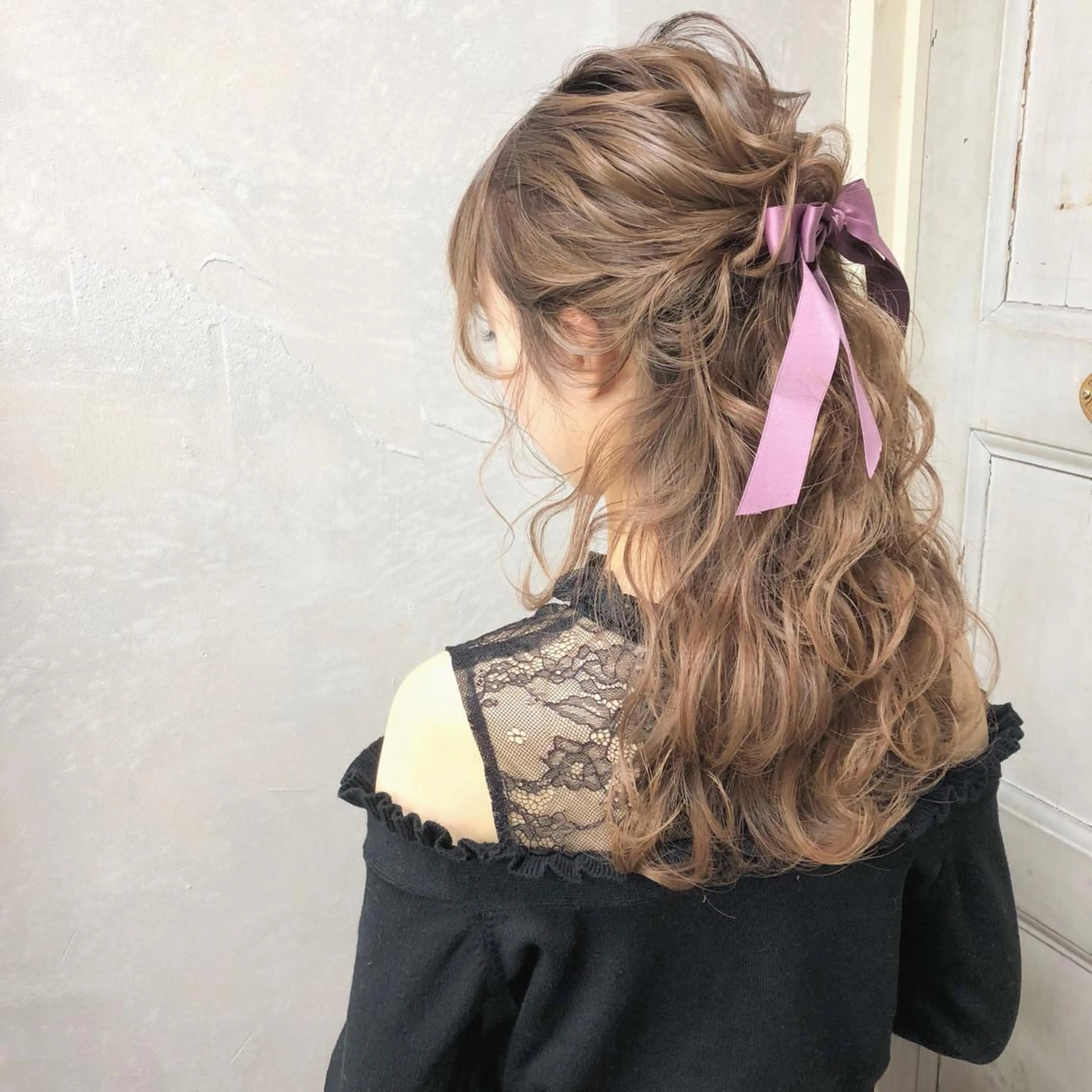 ロング カラー ヘアアレンジ ハーフアップ autre所属・大久保 ひでなりのヘアスタイル