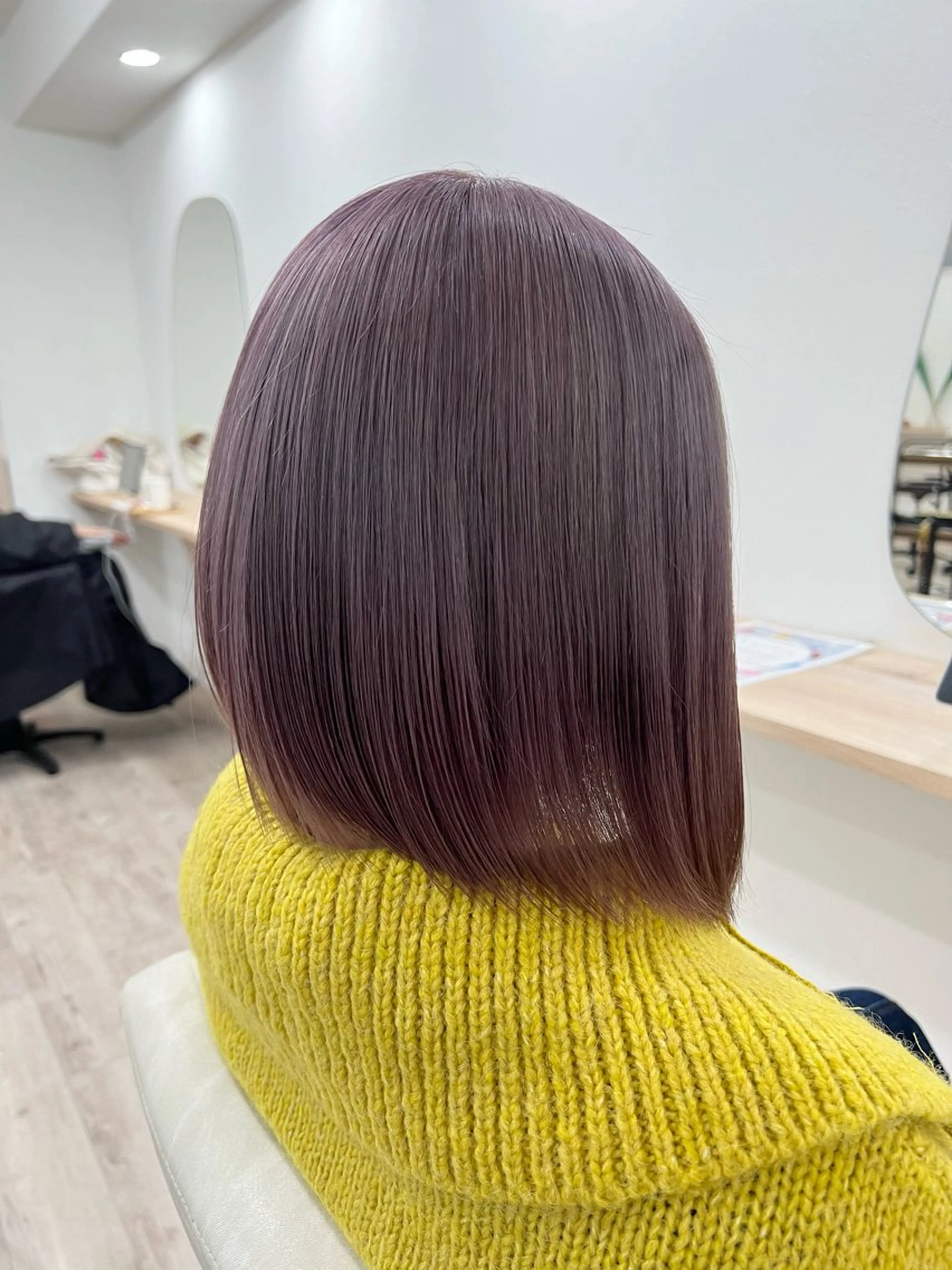 ミディアム カラー ヘアアレンジ ベージュカラー ラベンダーカラー ラベンダーベージュ トリートメント TOKI mahoのヘアスタイル