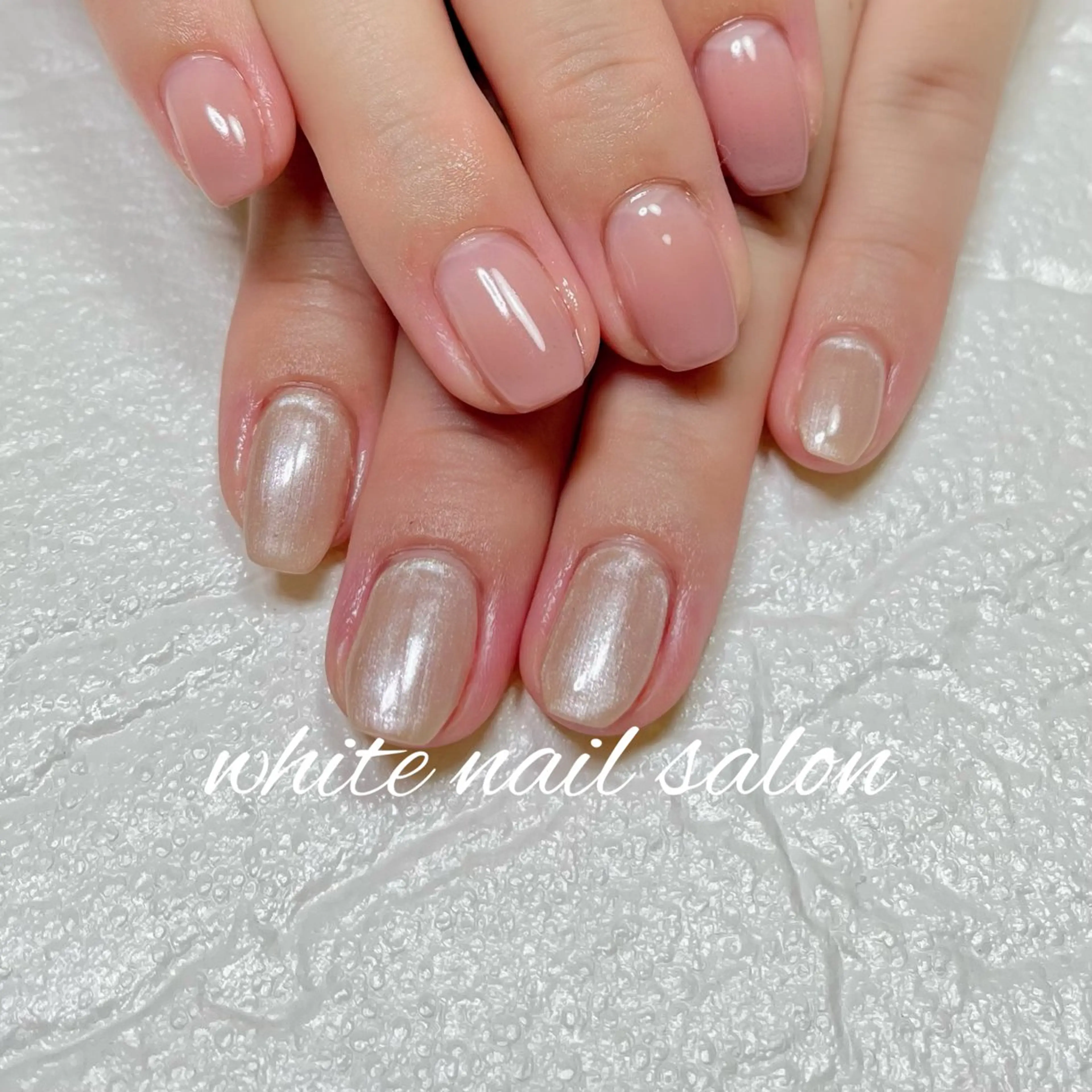 ネイル ラメ(グリッター) シンプルネイル ハンドネイル white nail salonのネイルデザイン