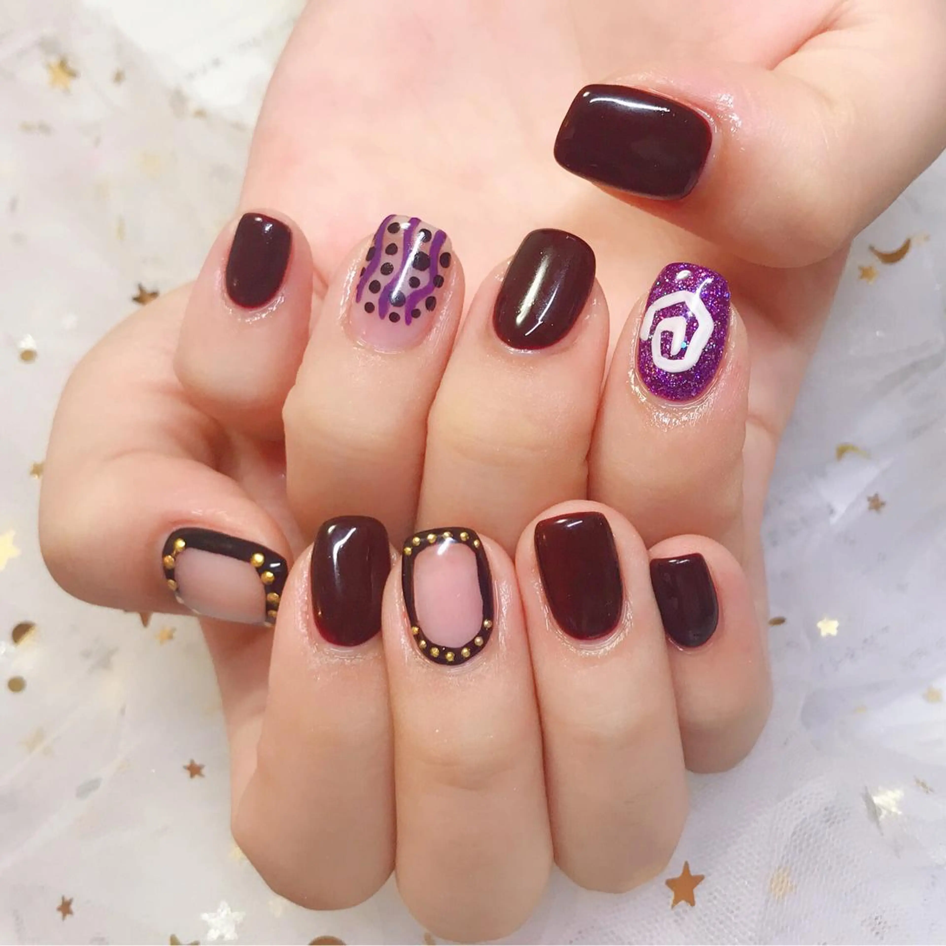 カラー ネイル アートネイル Q Free nailsのネイルデザイン