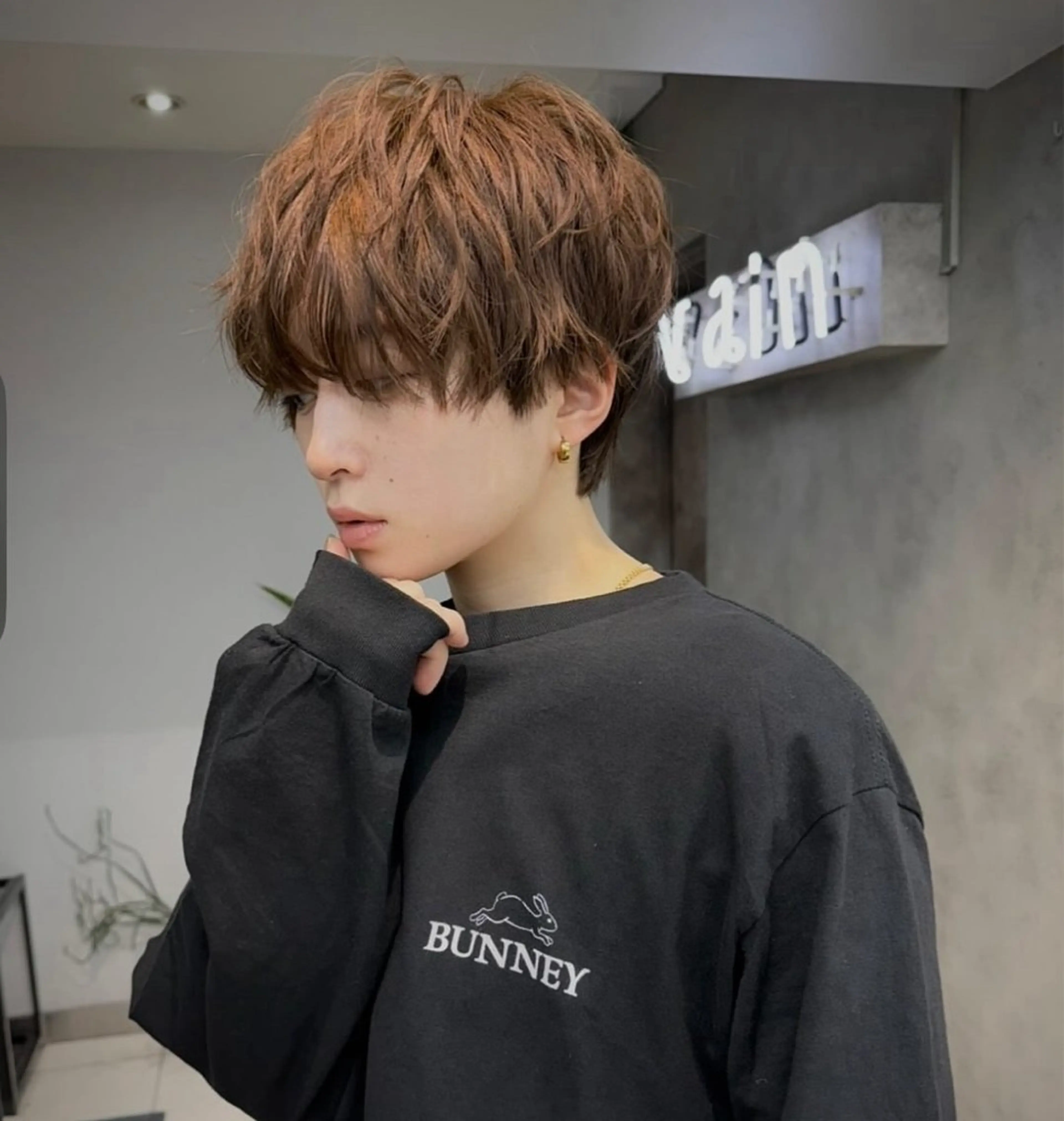 ショート カラー メンズ 顔まわり/ボブウルフ 🤍愛唯(めい)のヘアスタイル