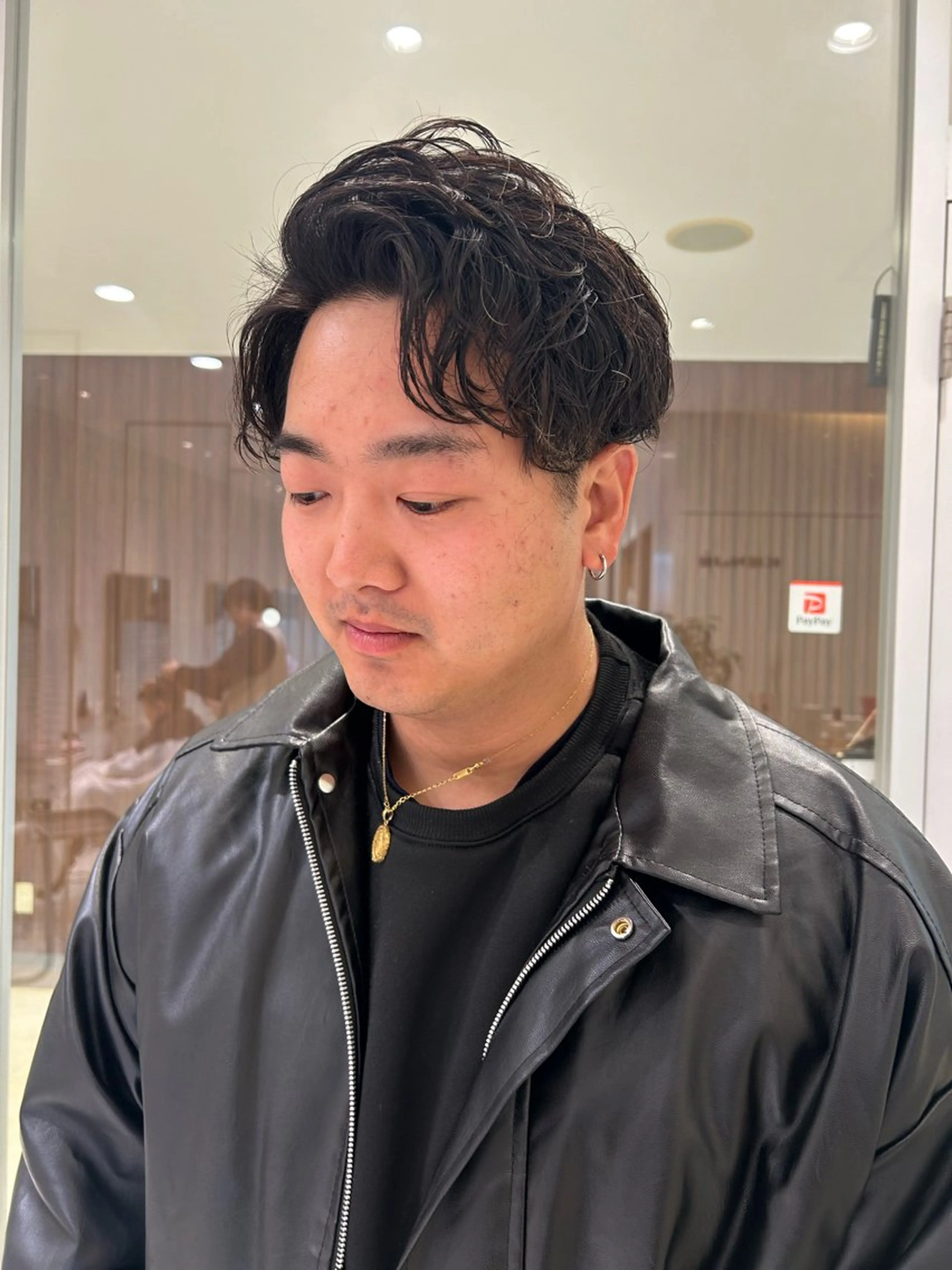 パーマ メンズ アップバング メンズパーマ カット パーマ メンズカット/パ ーマ/スズキショウタのヘアスタイル