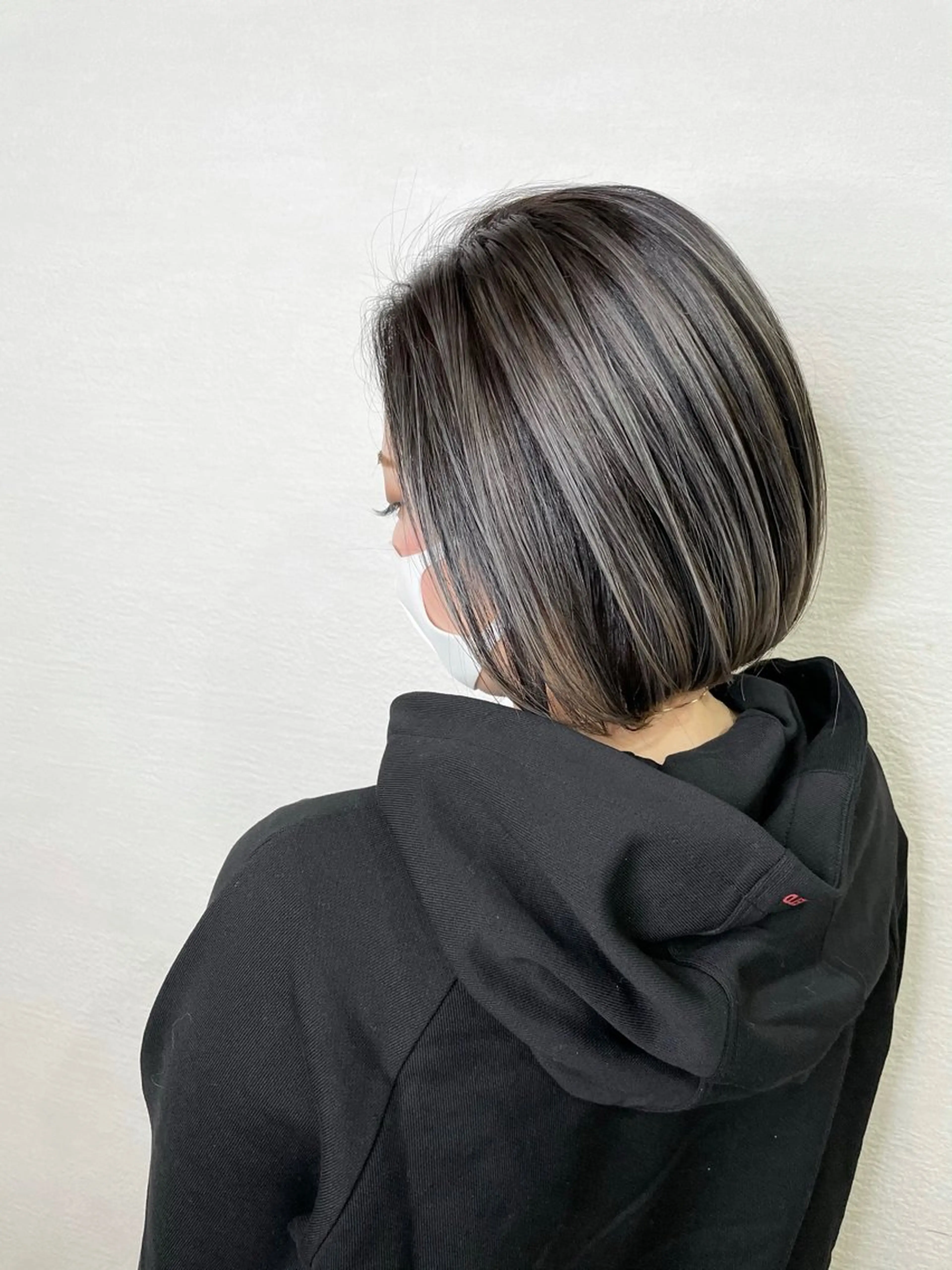 ショート ミストバング ハイライト 髪質改善 韓国風ヘア レイヤーカット HAIR SMILE COEURのヘアスタイル