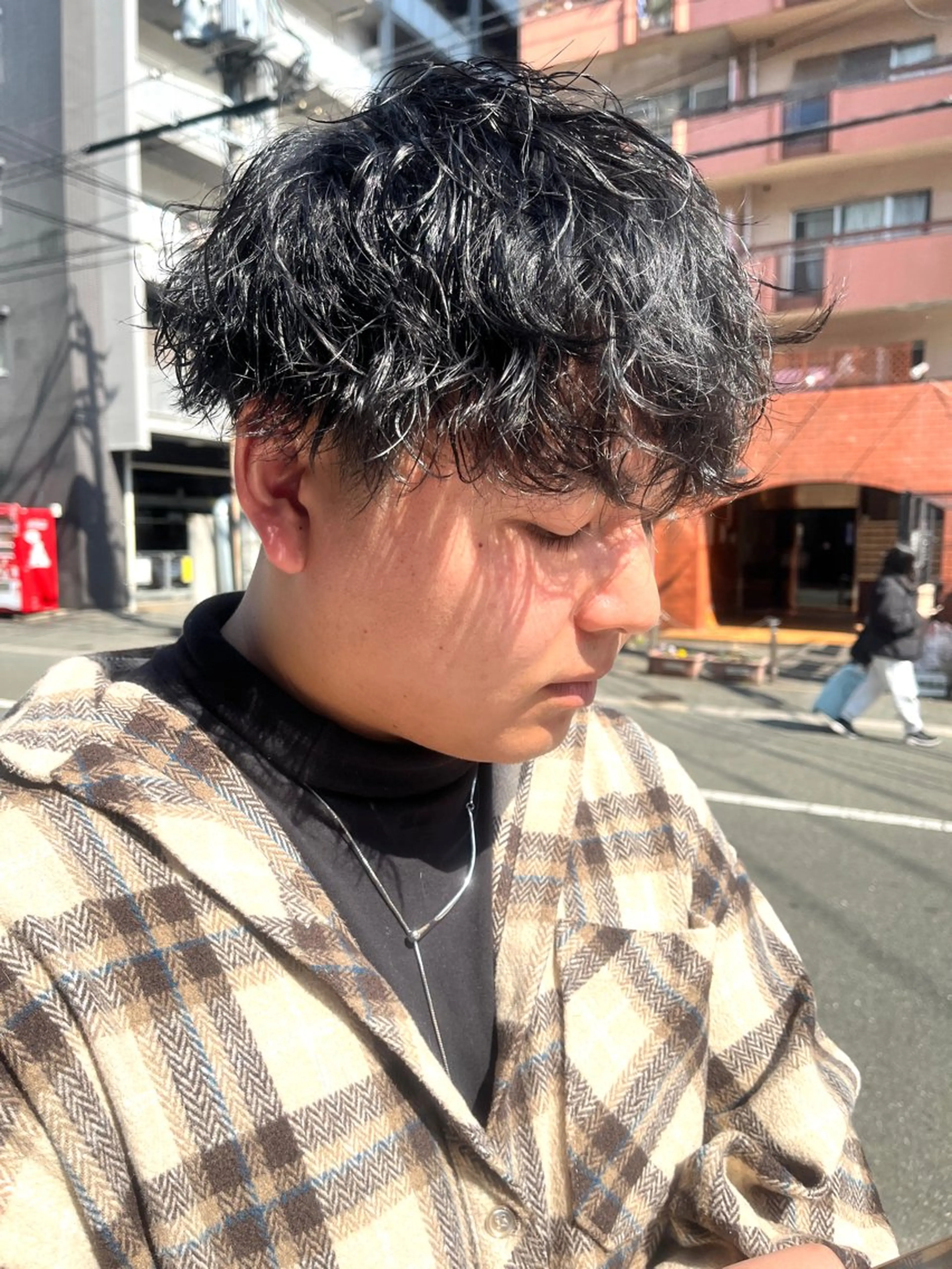 ミディアム ミディアムパーマ カット パーマ センターパート🪽 SEIYAのヘアスタイル