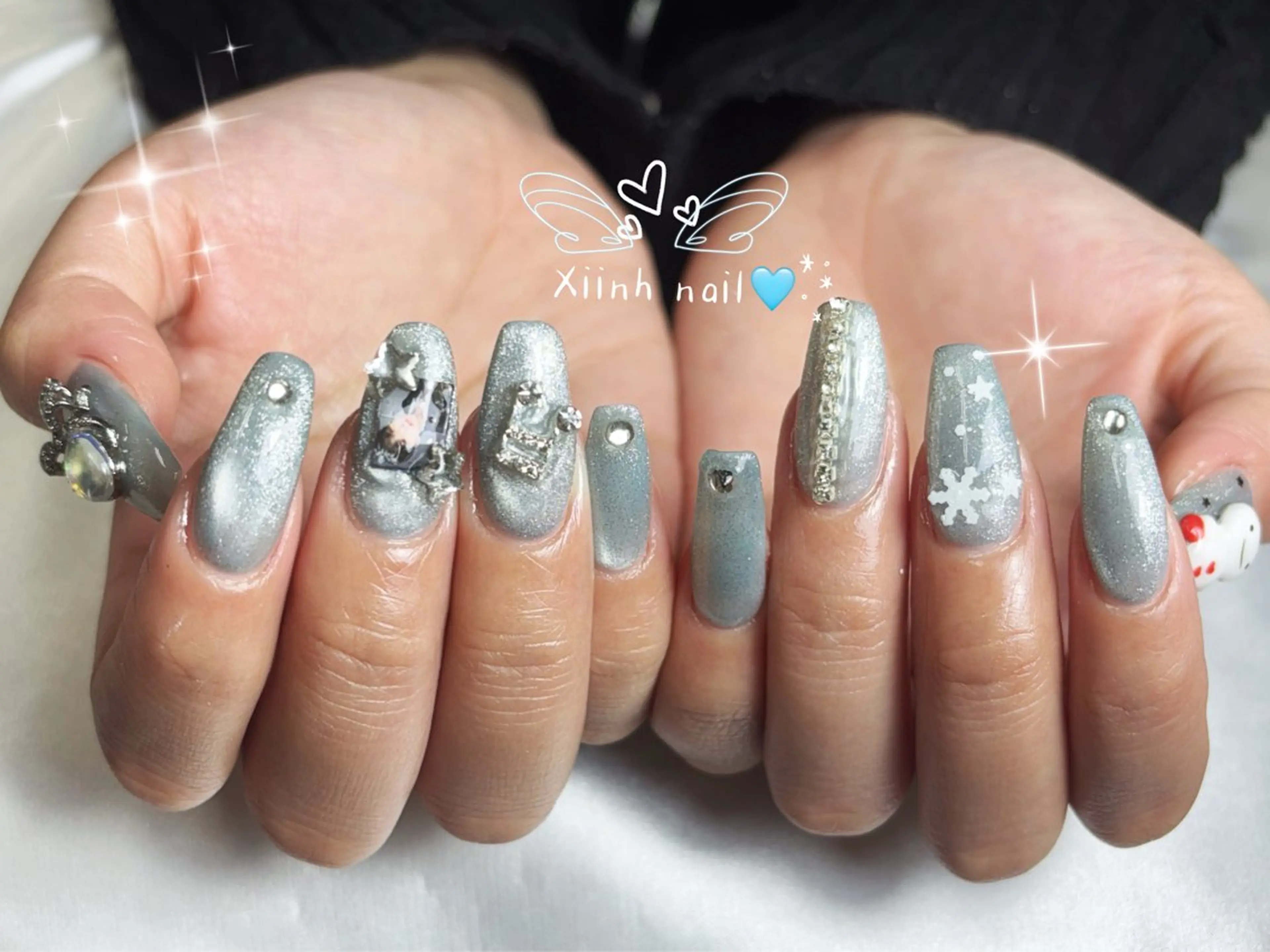 ネイル ブラウン チークネイル 桜ネイル 長さ出し フットネイル ハンドネイル XIINH NAIL SALONのネイルデザイン