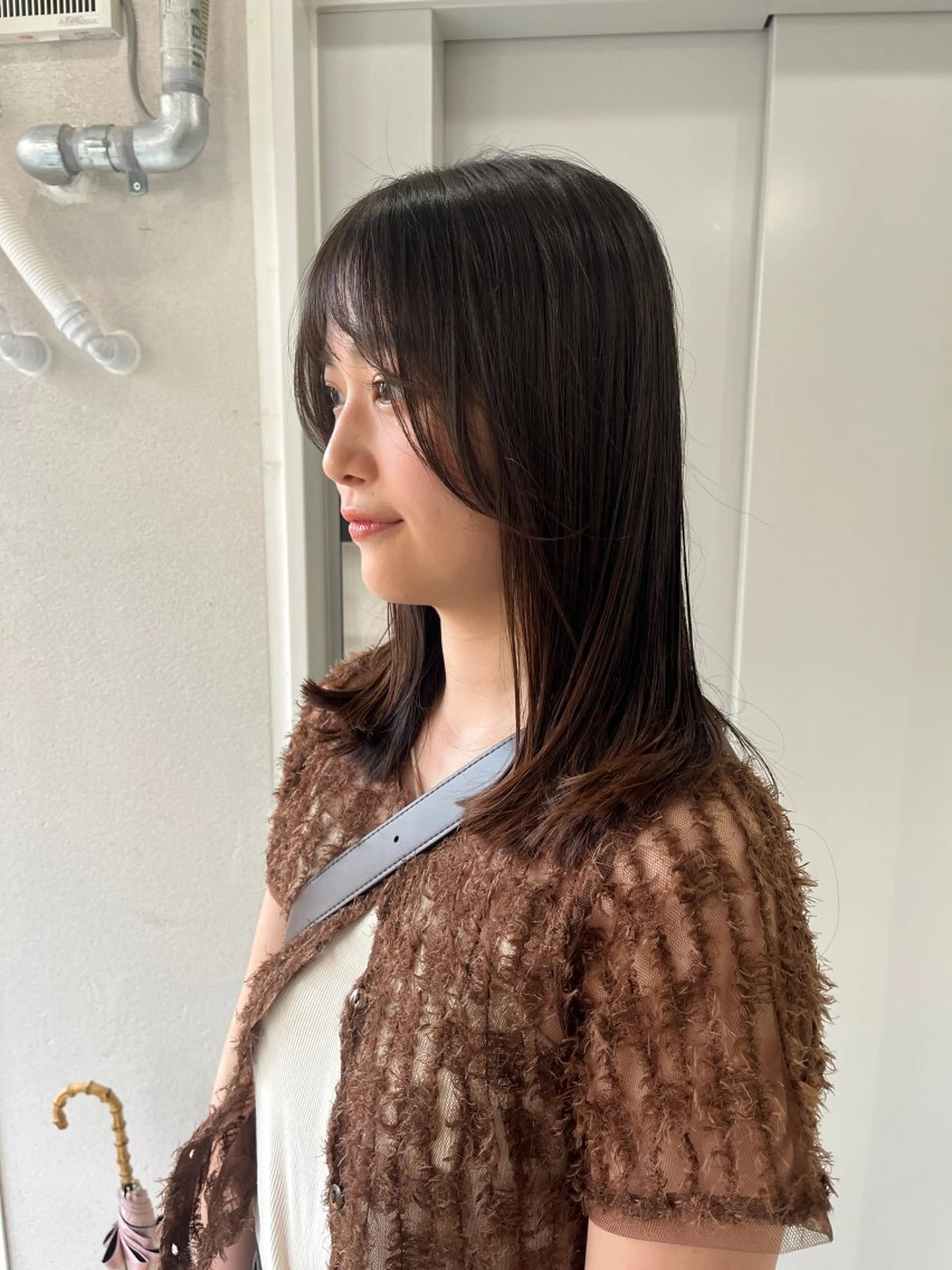 ミディアム 縮毛矯正 髪質改善/美髪 透明感/nanakoのヘアスタイル