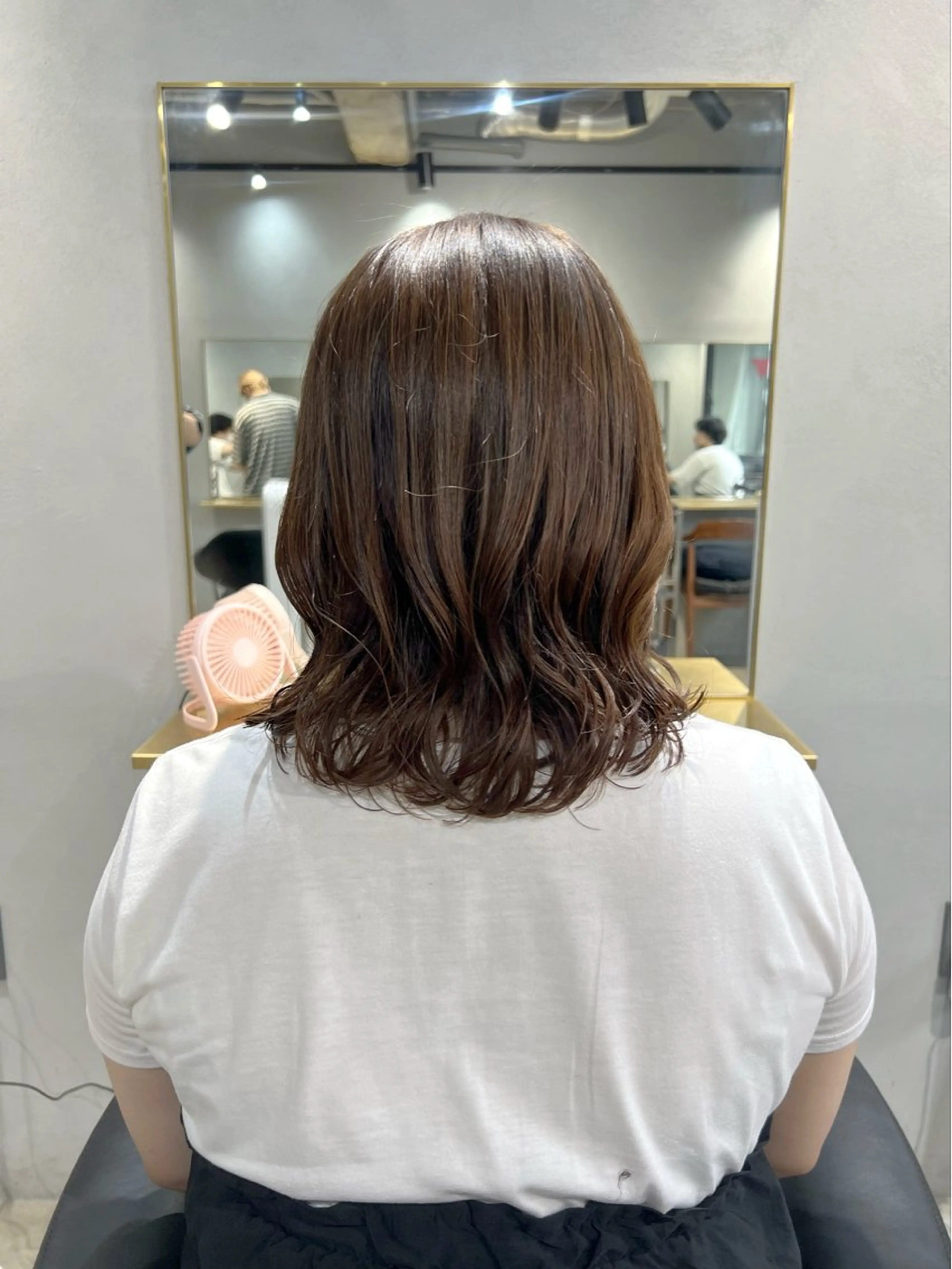 ミディアム カラー パーマ akane/ベージュ /オリーブ/ブラウンのヘアスタイル