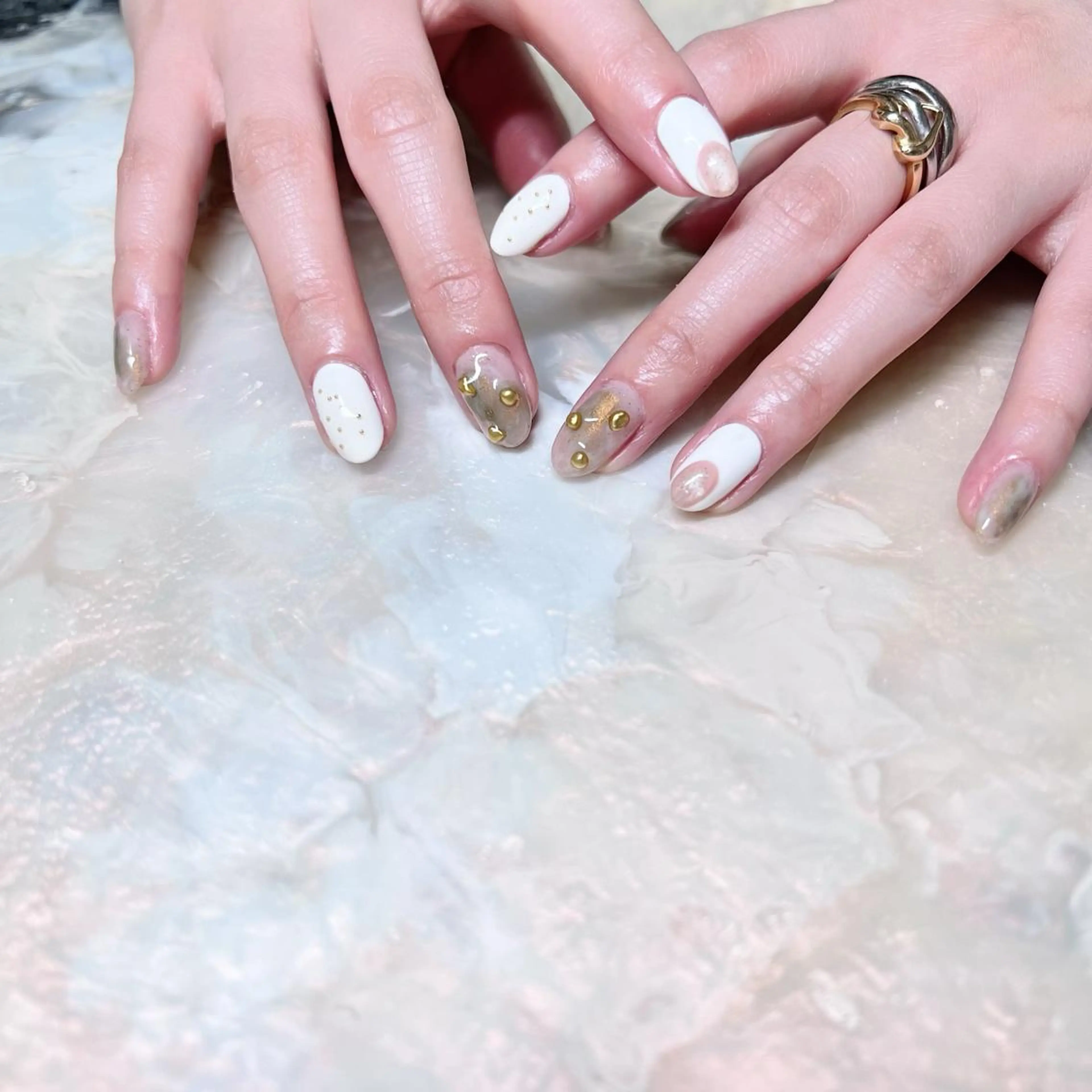 ネイル マグネットネイル ニュアンスネイル ショートネイル gemickle nailのネイルデザイン