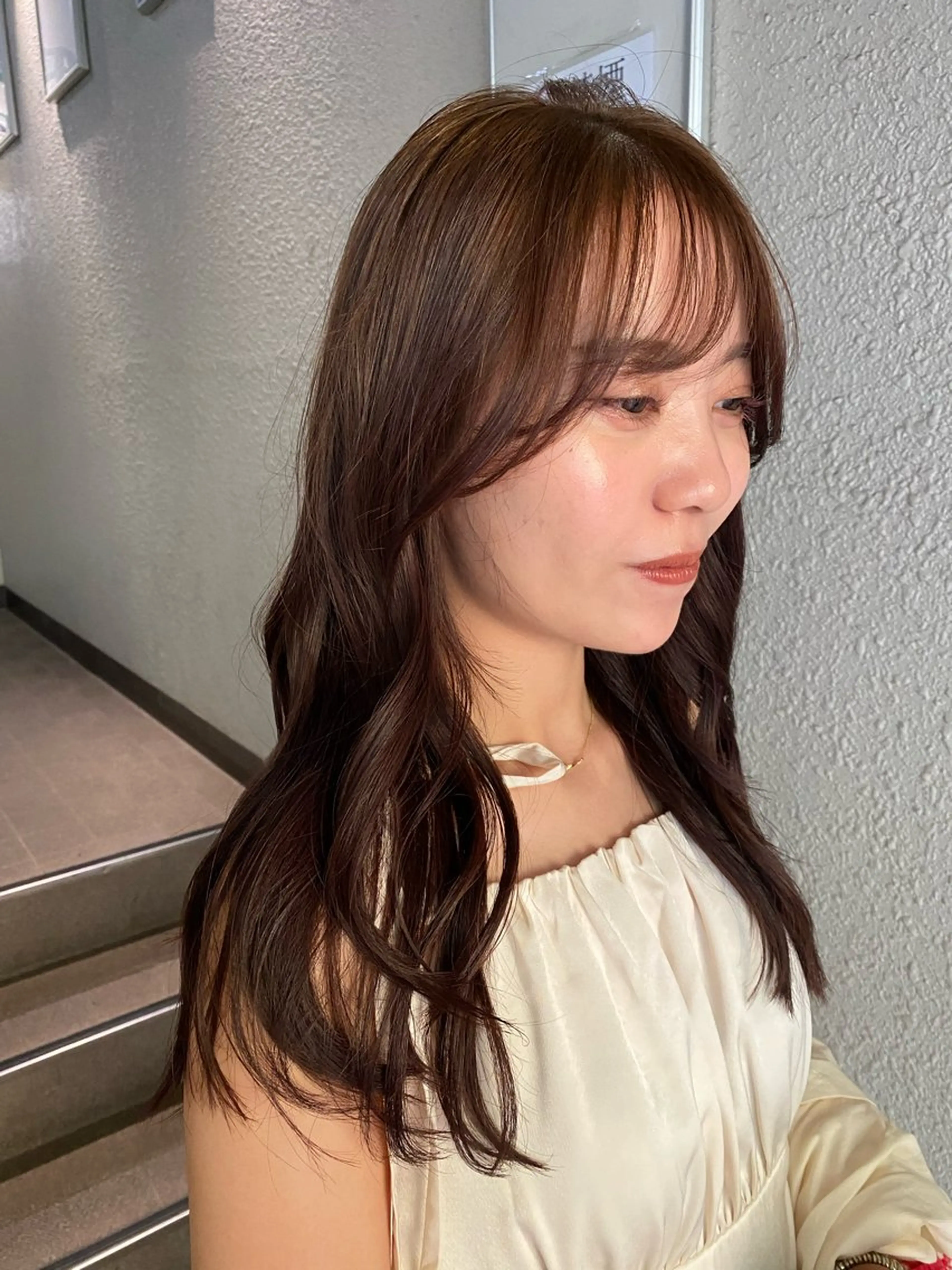 ロング カラー カット ヘアカラー ナチュラルヘア🫧 ナナミのヘアスタイル