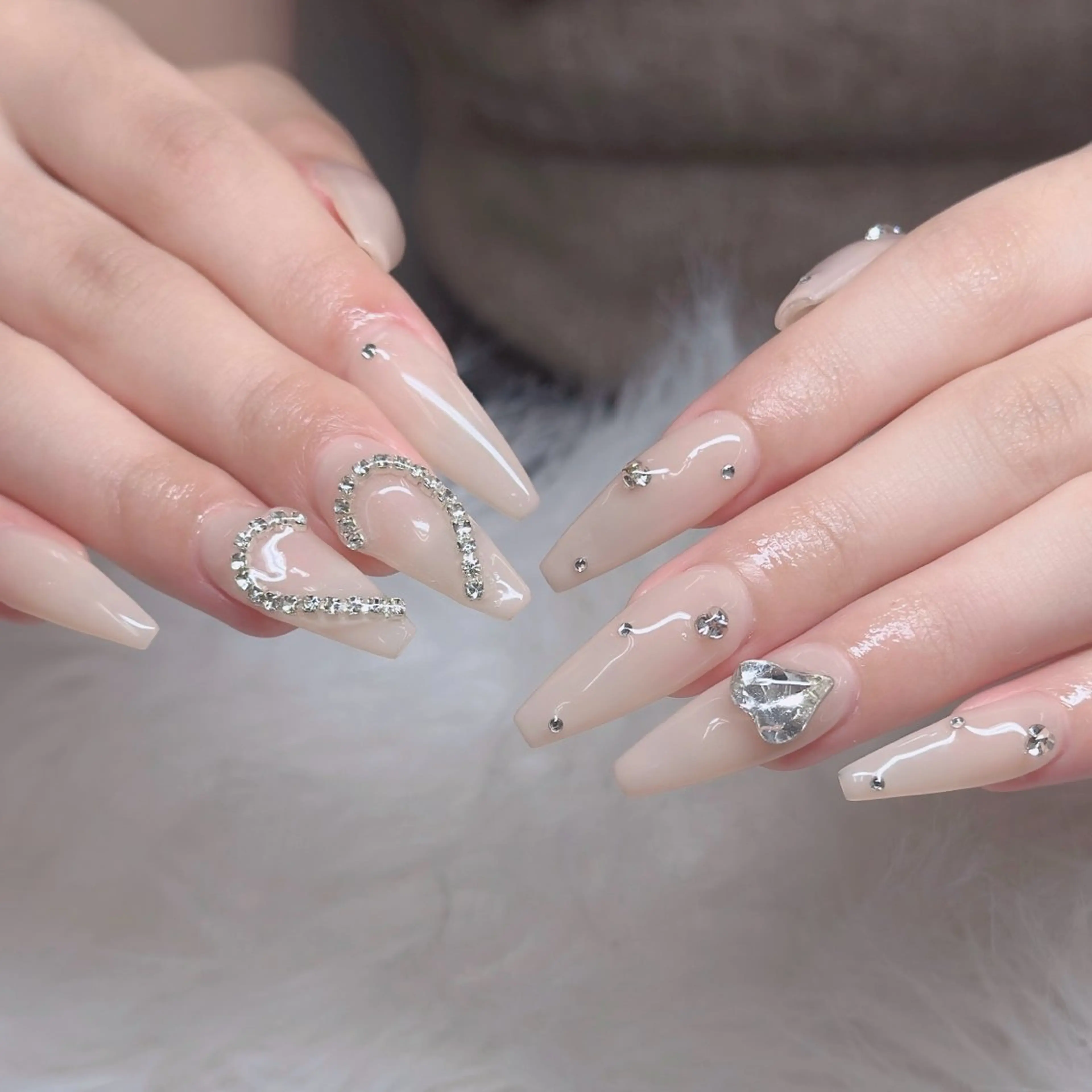 ネイル ロングネイル マグネットネイル リボン 夏ネイル スーパーロングネイル ハンドネイル Hani Nail XUKAのネイルデザイン