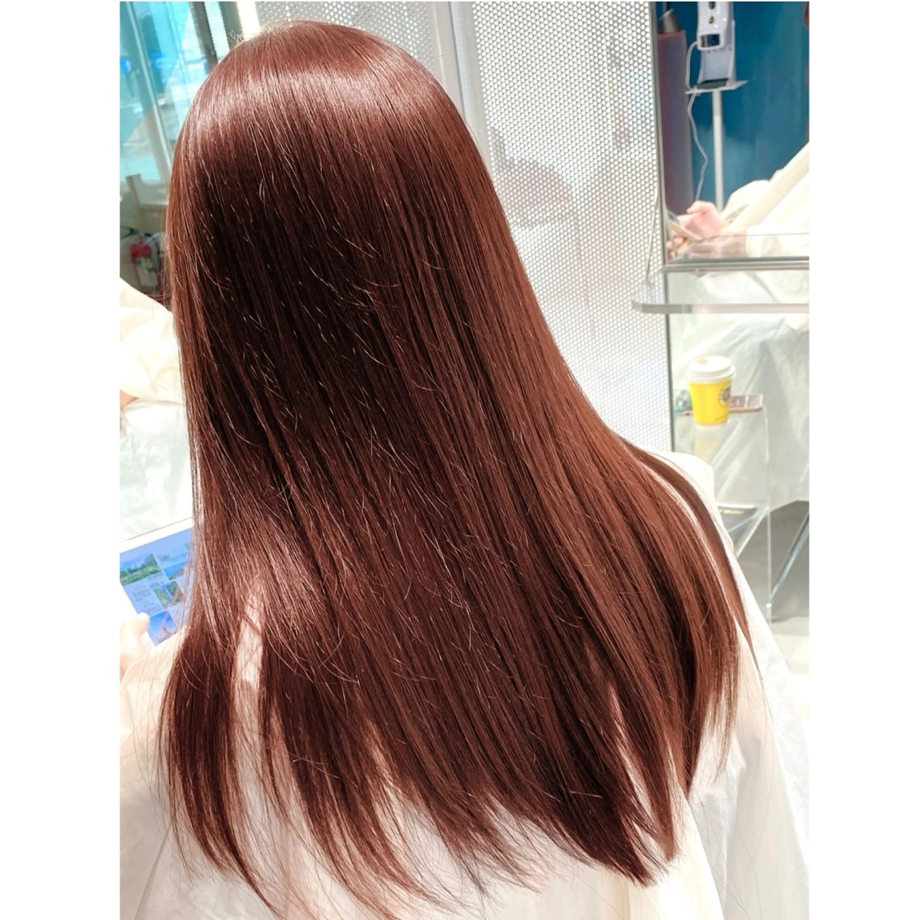 ロング レッドブラウン ヘアカラー 森 隆秀/韓国ヘアのヘアスタイル