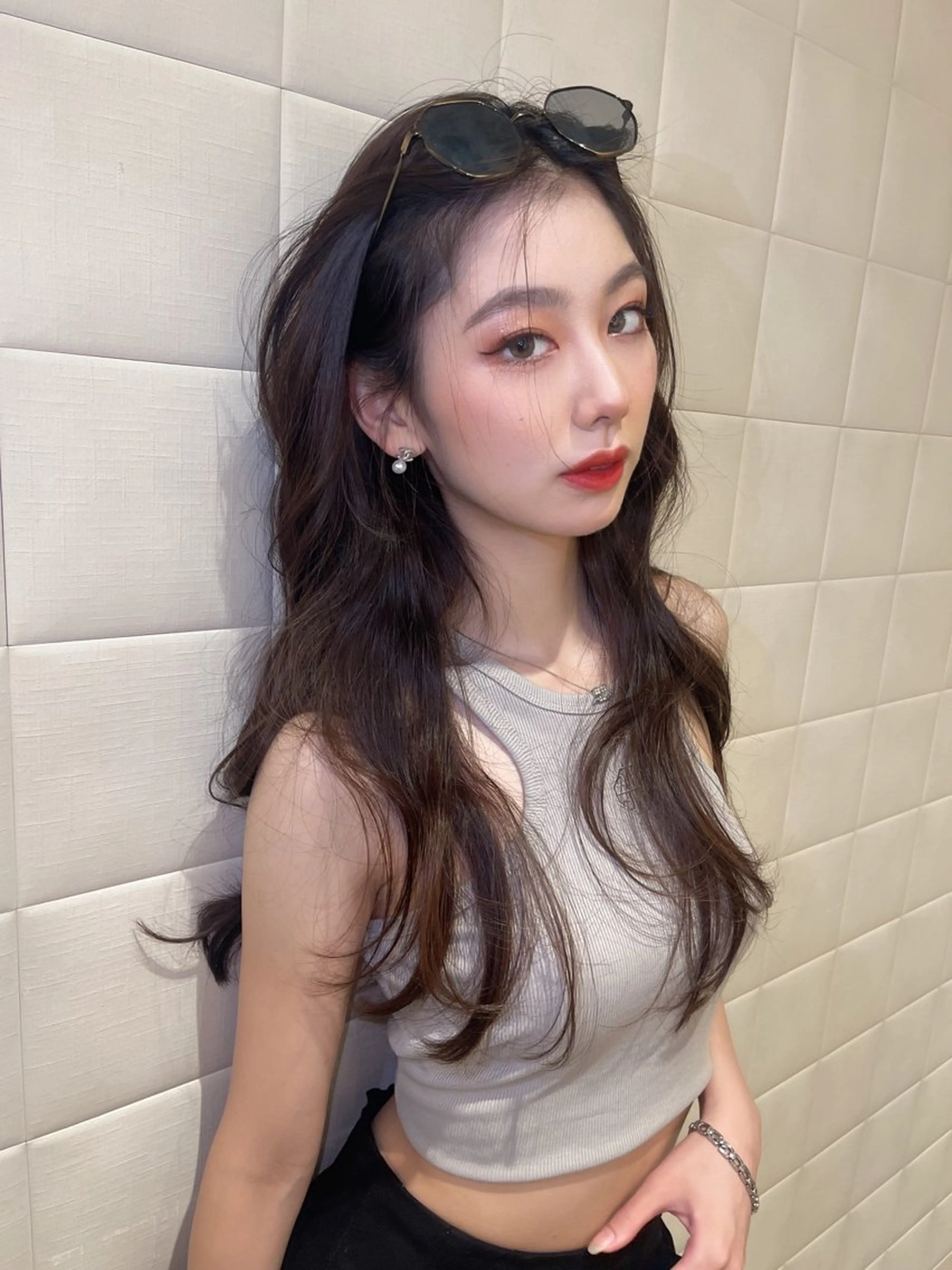 ロング カラー カット ヘアカラー トリートメント 韓国ハッシュカット/ 新宿/髪質改善/岡崎のヘアスタイル