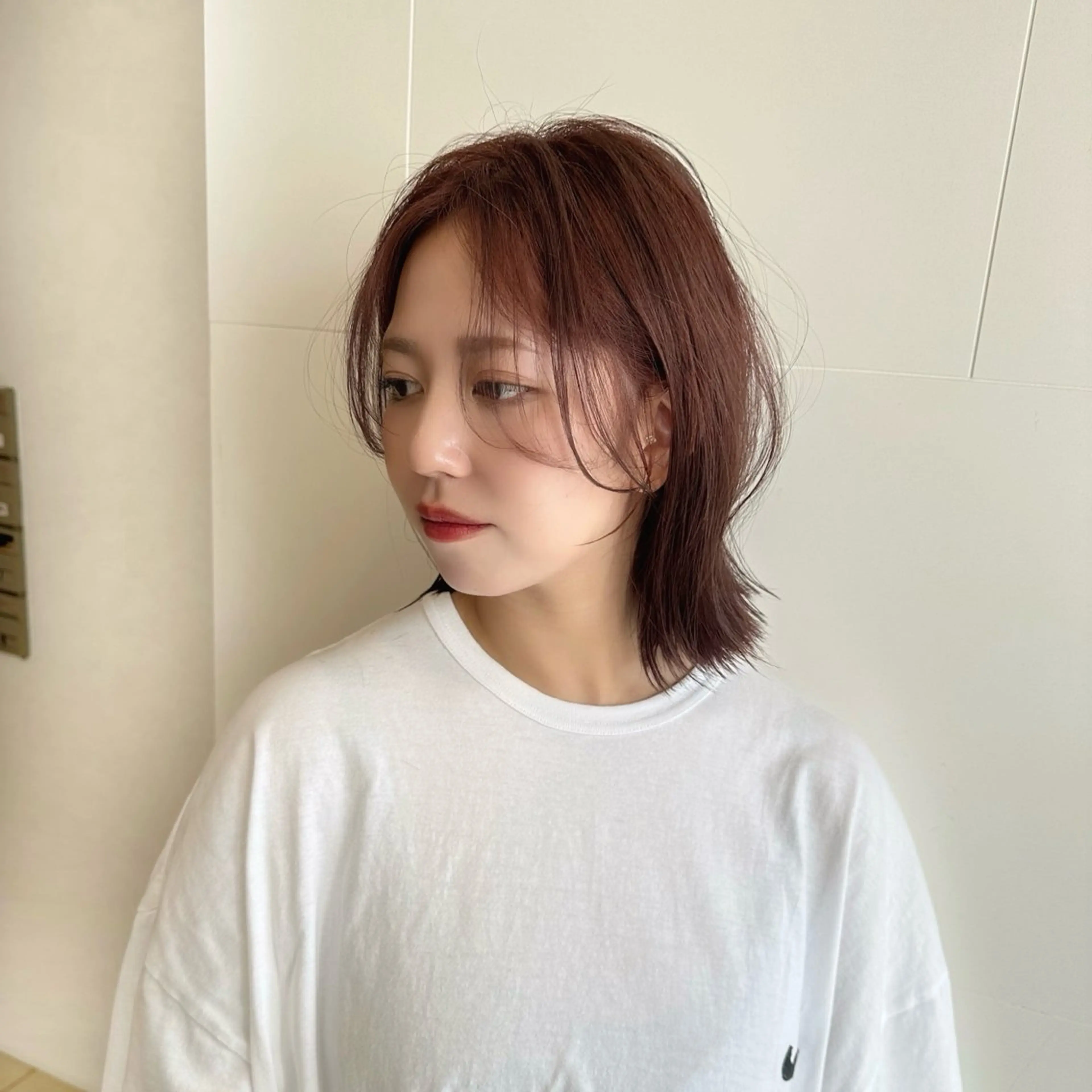 前髪ストレート+カラーの写真