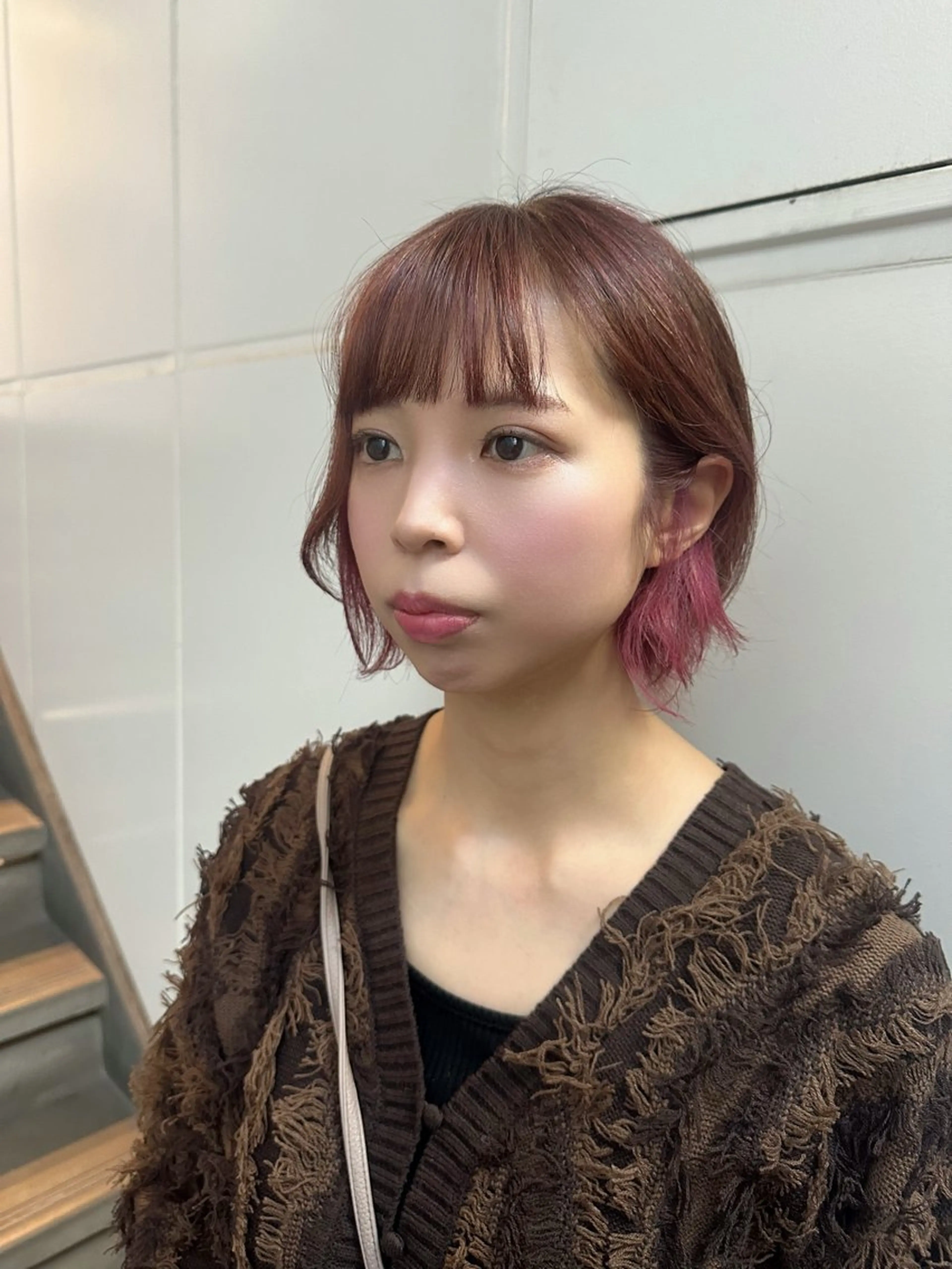 ショート ピンクブラウン VIVIE【ヴィヴィ】所属・髪質改善/韓国風 レイヤー/田村祐樹のヘアスタイル