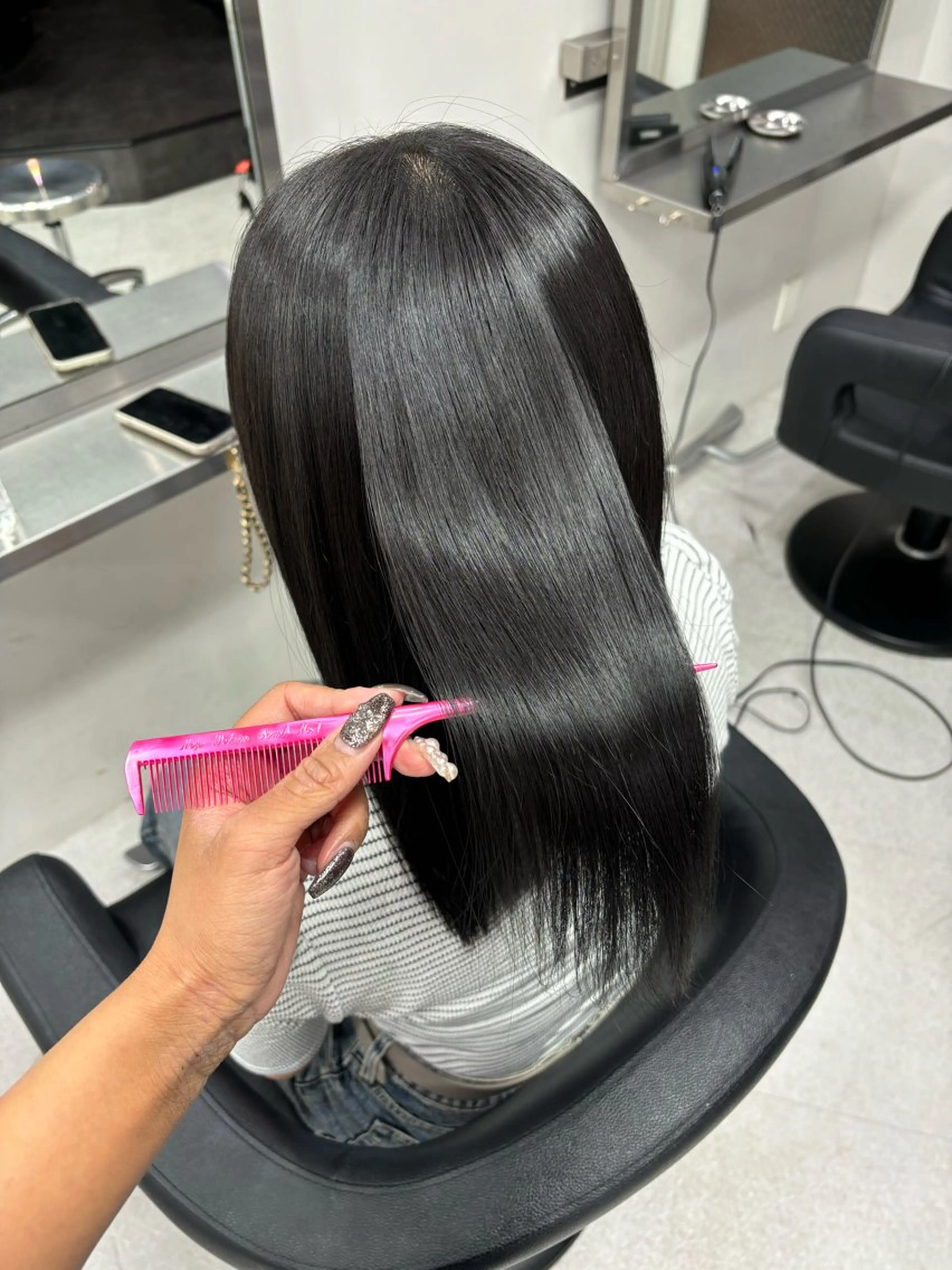 ロング パーマ 縮毛矯正 カット ヘアカラー 縮毛矯正 トリートメント Beleza Era所属・韓国レイヤー/ 縮毛矯正🎀minaのヘアスタイル