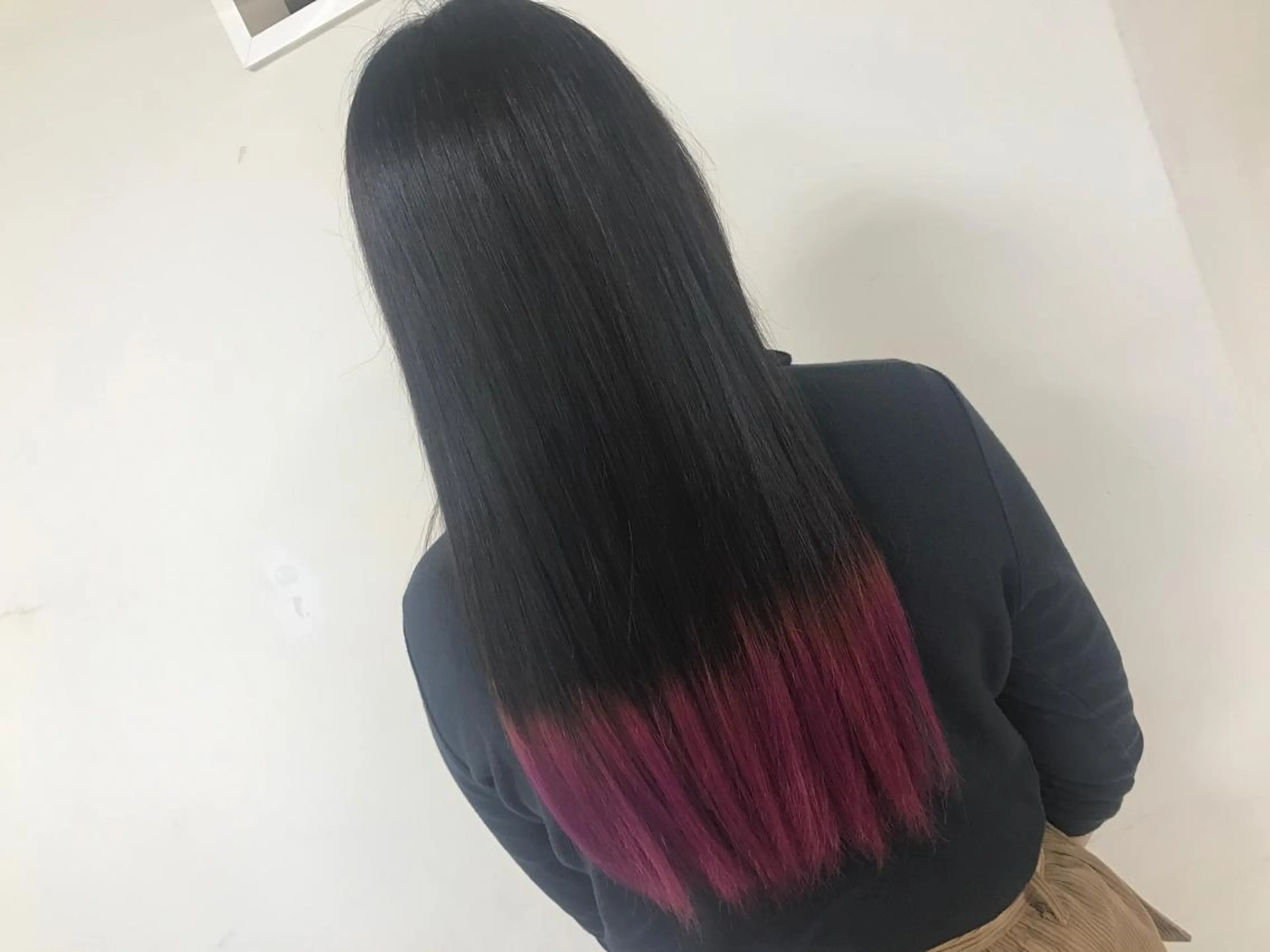 ロング カラー ブリーチ オレンジ ピンクカラー バイオレットカラー トリートメント 【暖色カラー特化】 中山由梨のヘアスタイル