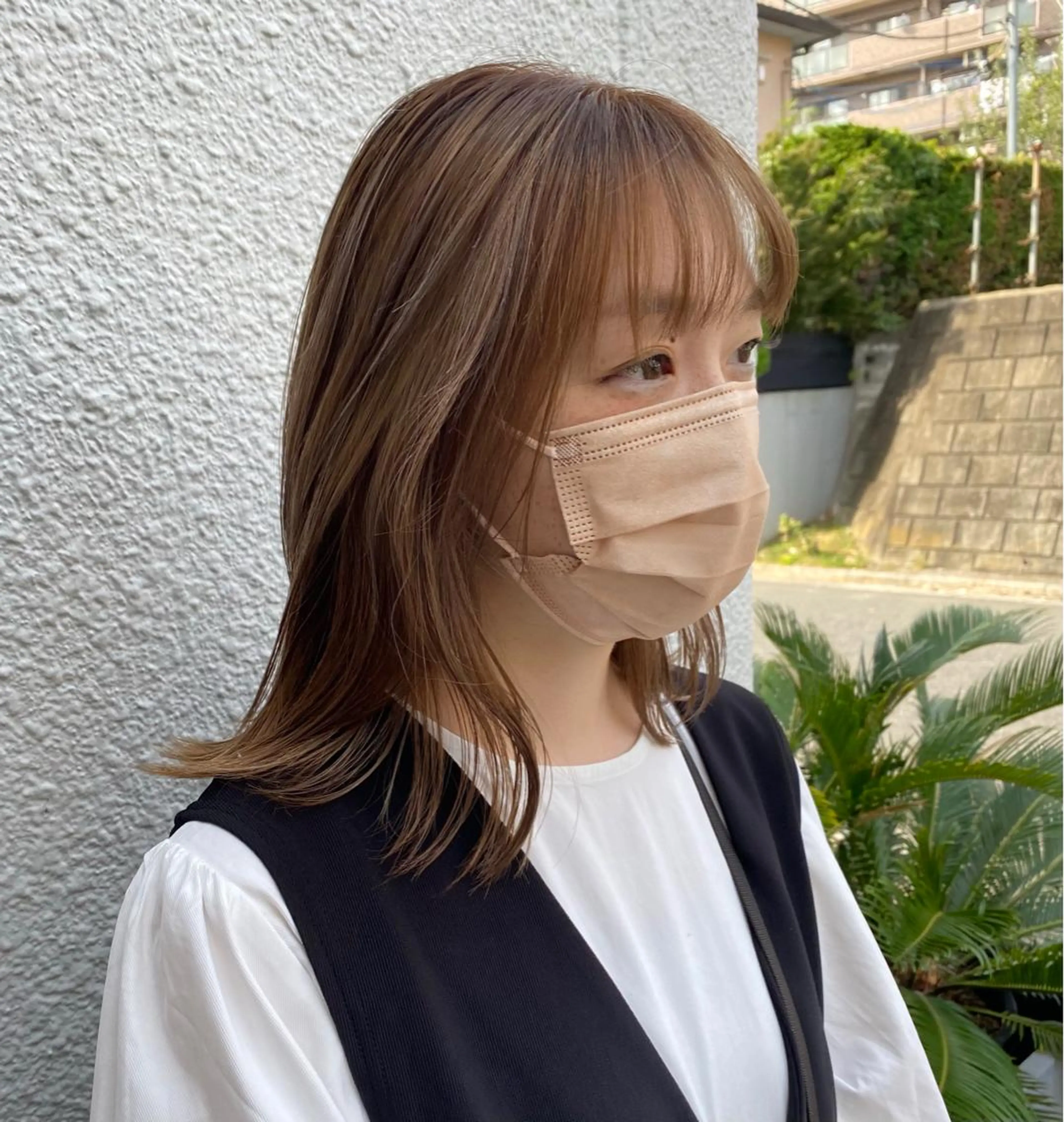 セミロング カラー ベージュカラー ハイライトカラー ハイライト レイヤーカット ciala清澄白河所属・MANA/ ciala清澄白河のヘアスタイル