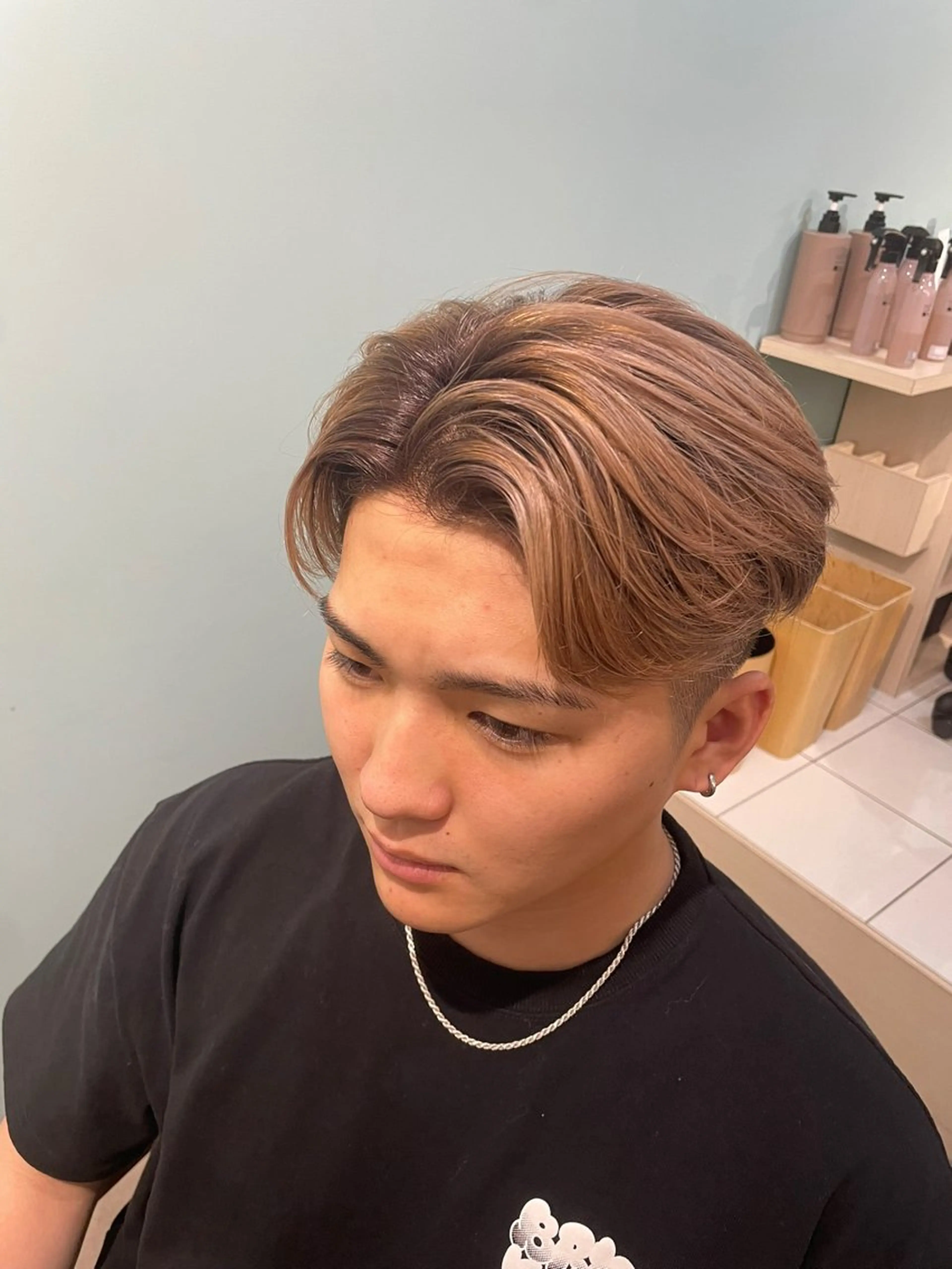 カラー メンズ familiar BOND所属・雨宮花果/国立 透明感カラーのヘアスタイル