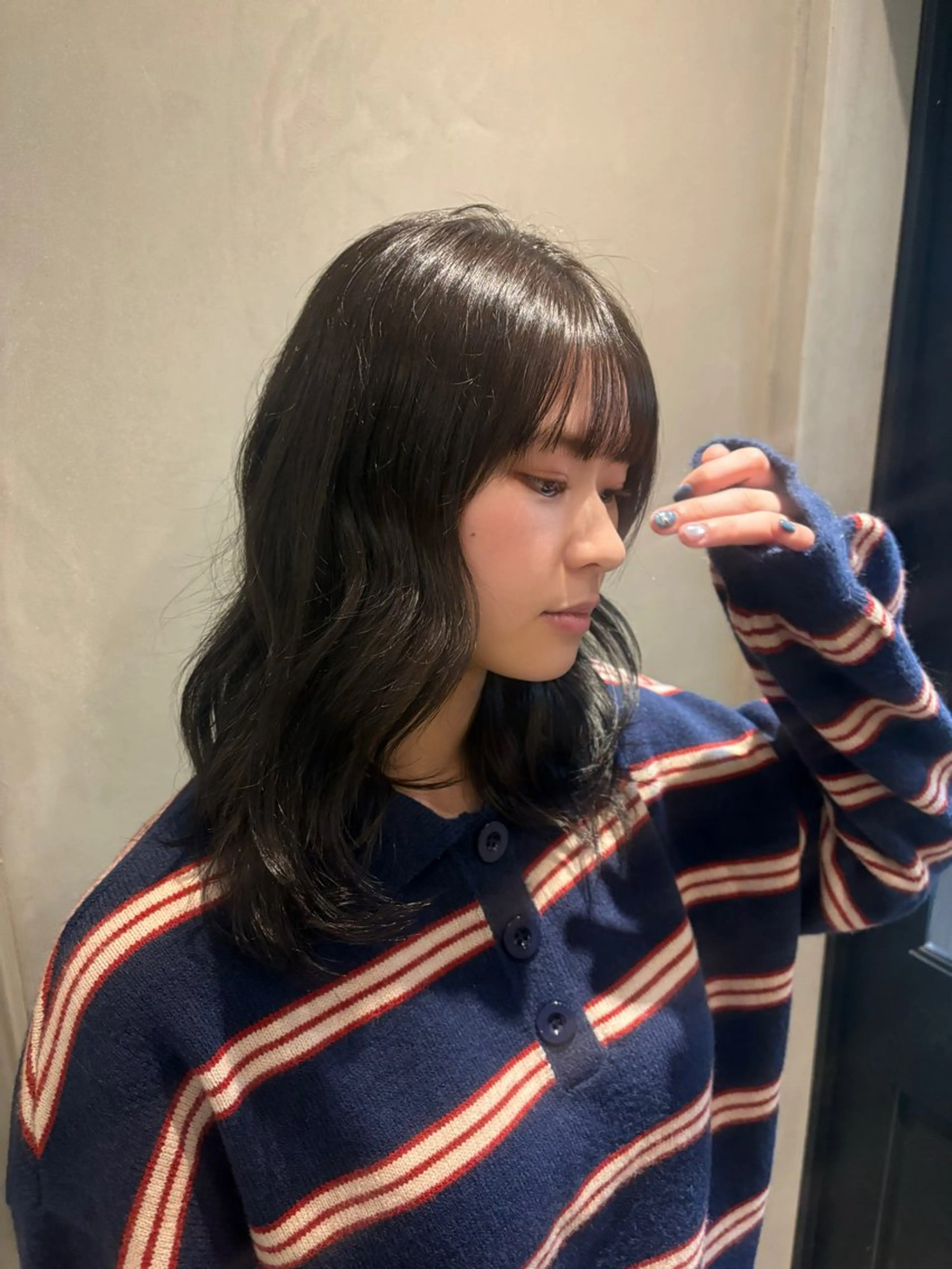 セミロング シャドウパーマ/ レイヤー/和真/新宿のヘアスタイル