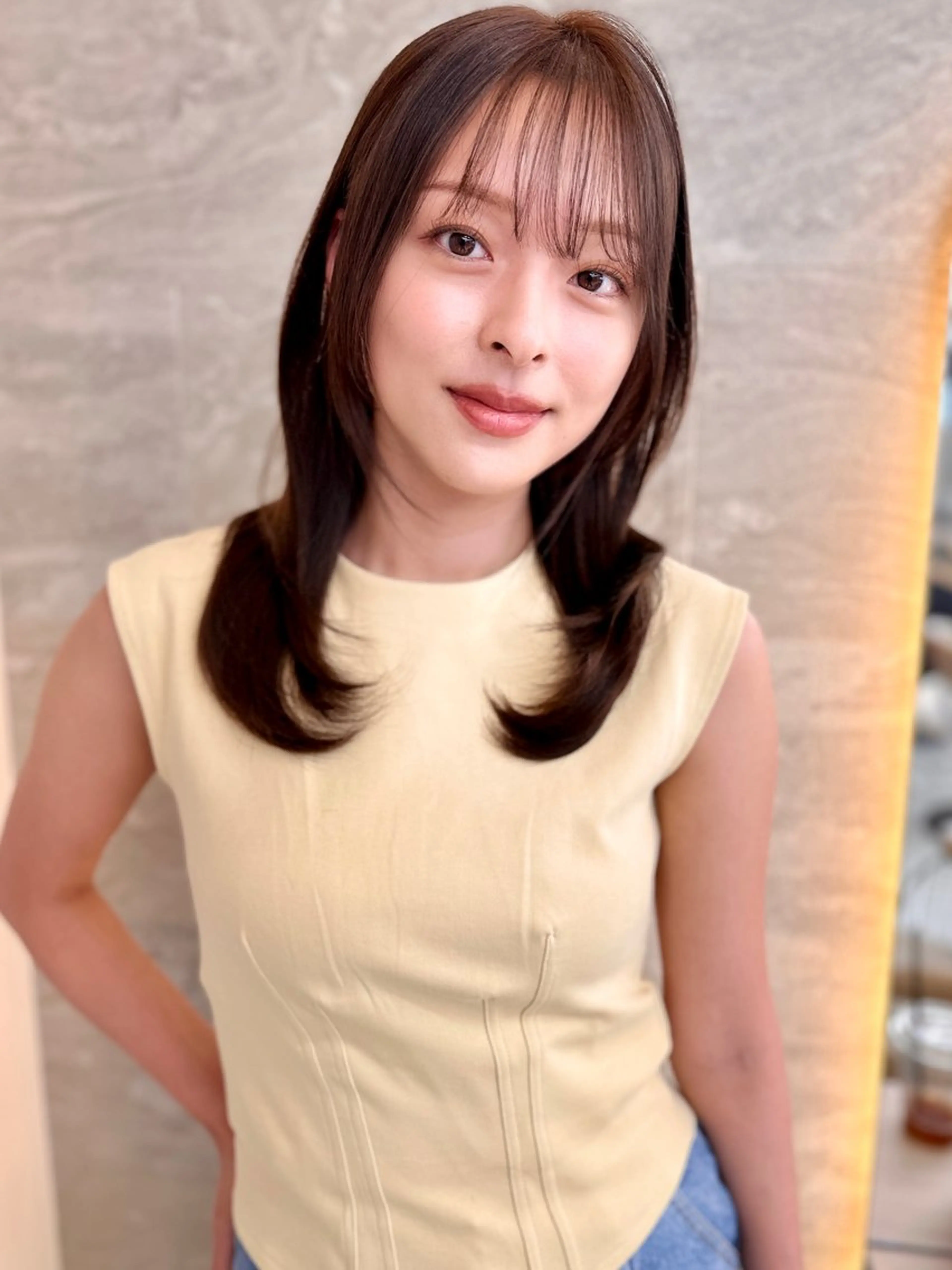 セミロング カット ヘアカラー トリートメント Londideal 高橋ヒロシのヘアスタイル