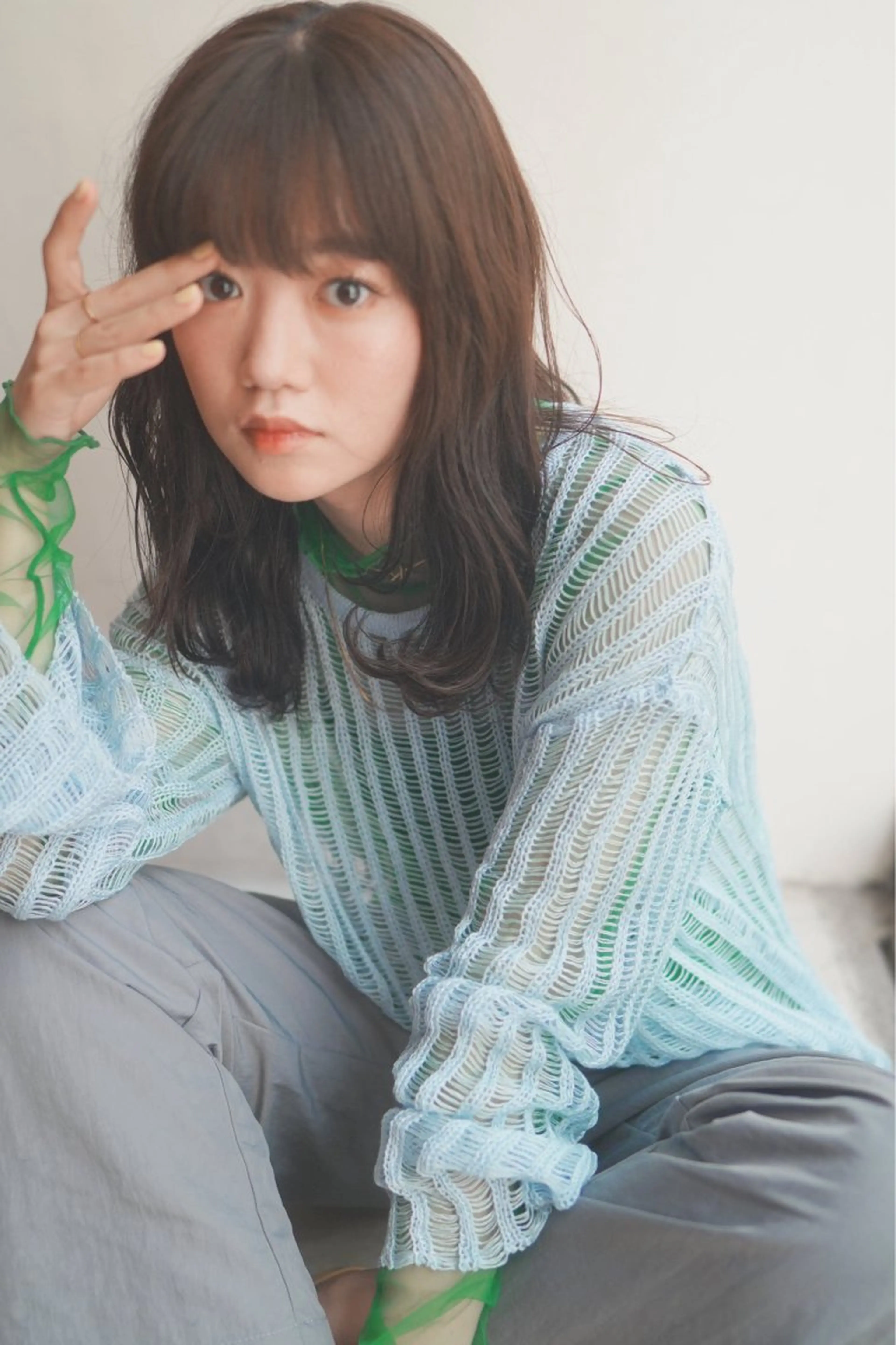 セミロング カラー hina💟 透明感カラーのヘアスタイル