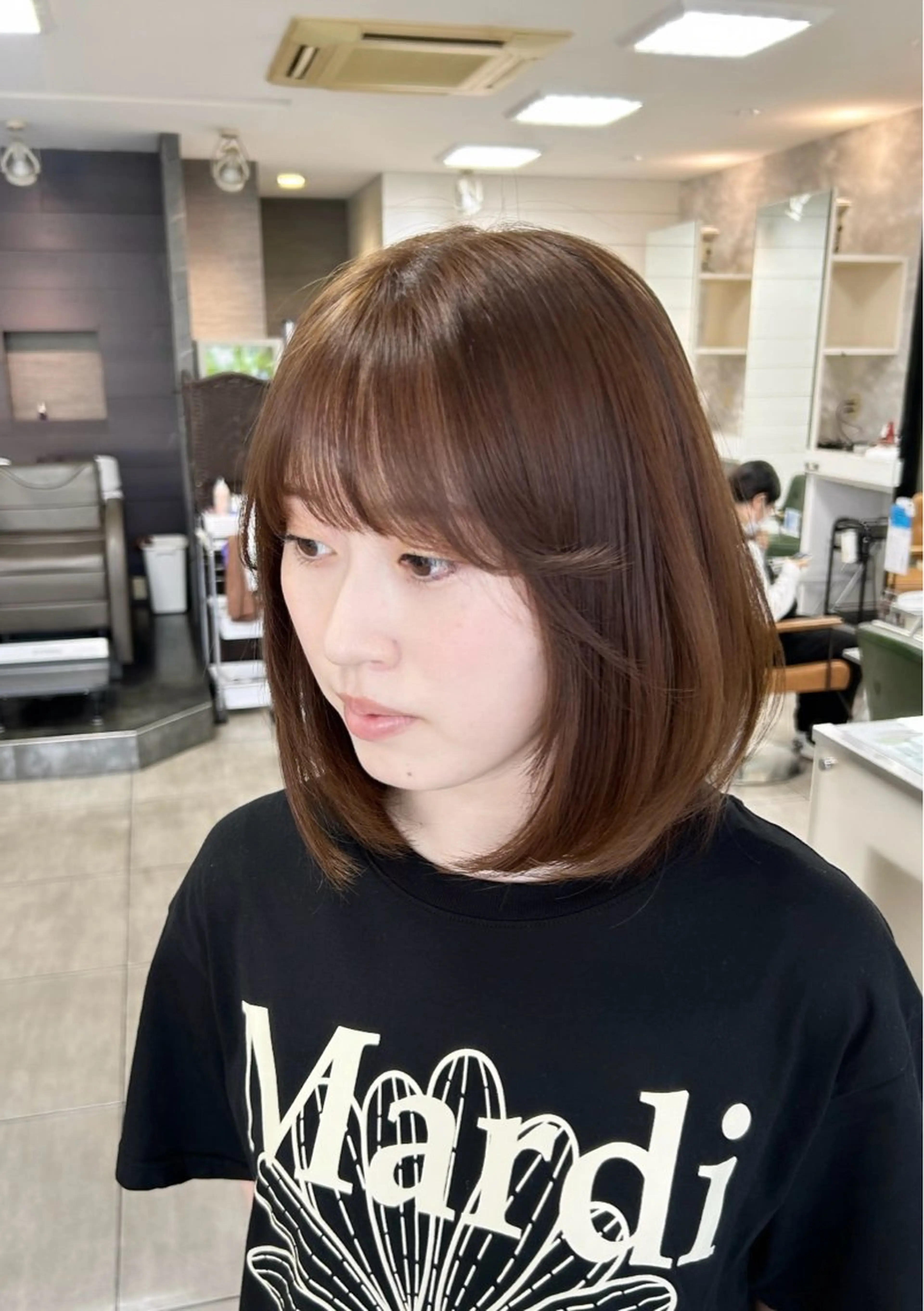 ミディアム ボブ カット ヘアカラー 🫧艶髪カラー🫧 森本くるみのヘアスタイル
