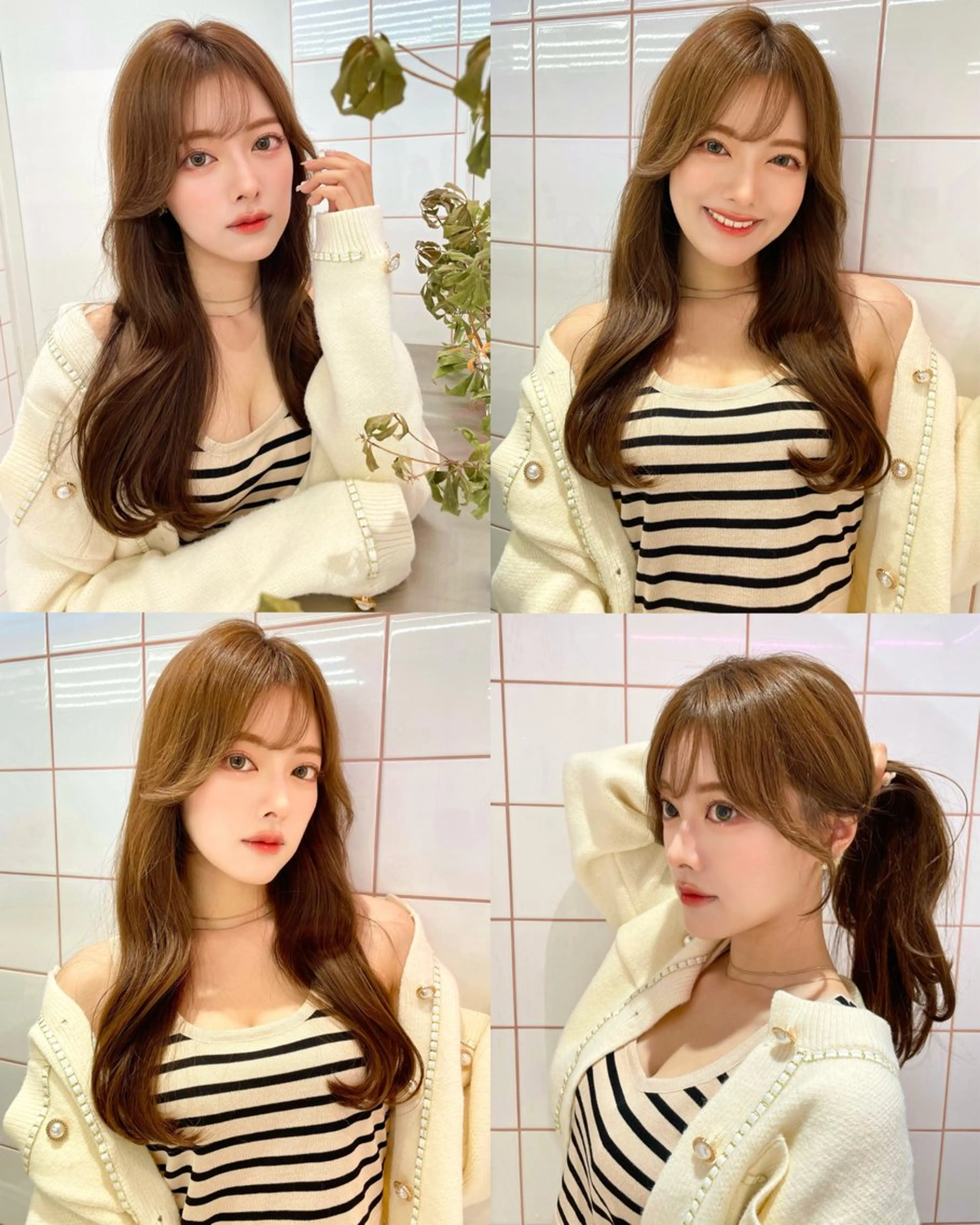 ロング カラー カット ヘアカラー トリートメント 韓国ヘア🤍顔周り/ 髪質改善✨/林遼一郎のヘアスタイル