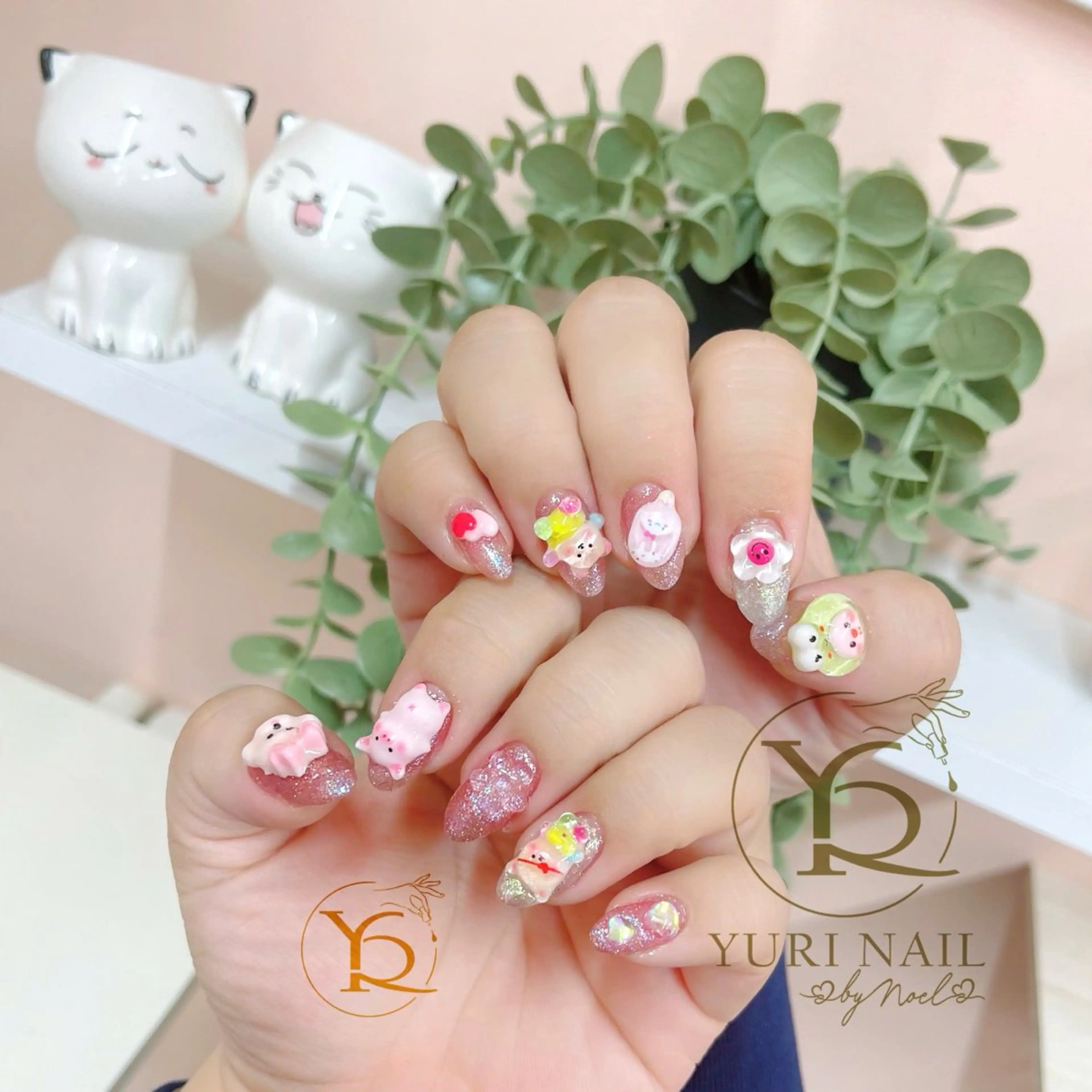 ネイル チークネイル フットネイル フレンチネイル グラデーション キラキラネイル ハンドネイル フットネイル ハンドケア YURI Nail Salon Funabashi所属・YURI Nail Funabashiのネイルデザイン