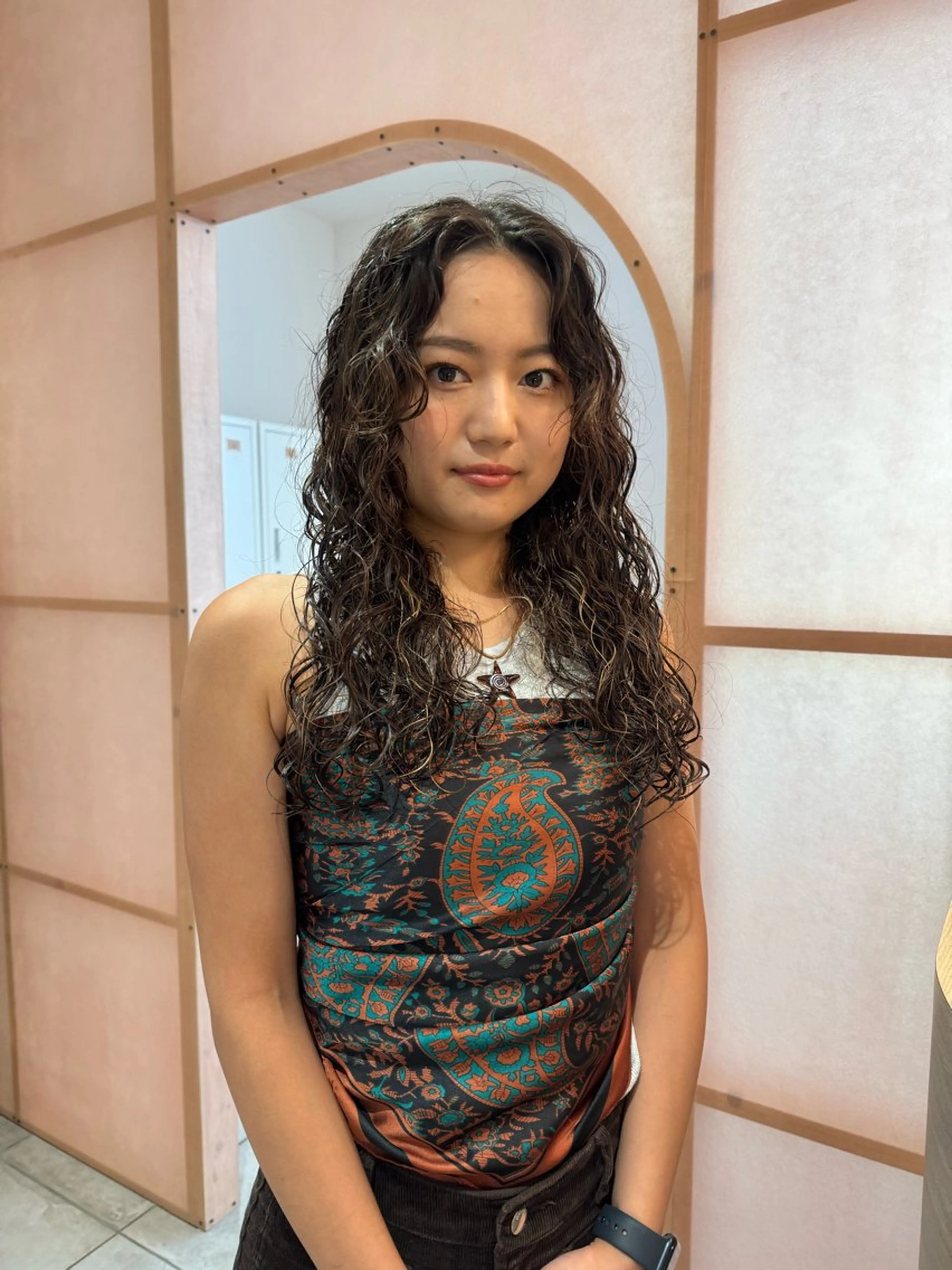 ロング パーマ カット パーマ トリートメント 前原  千尋のヘアスタイル