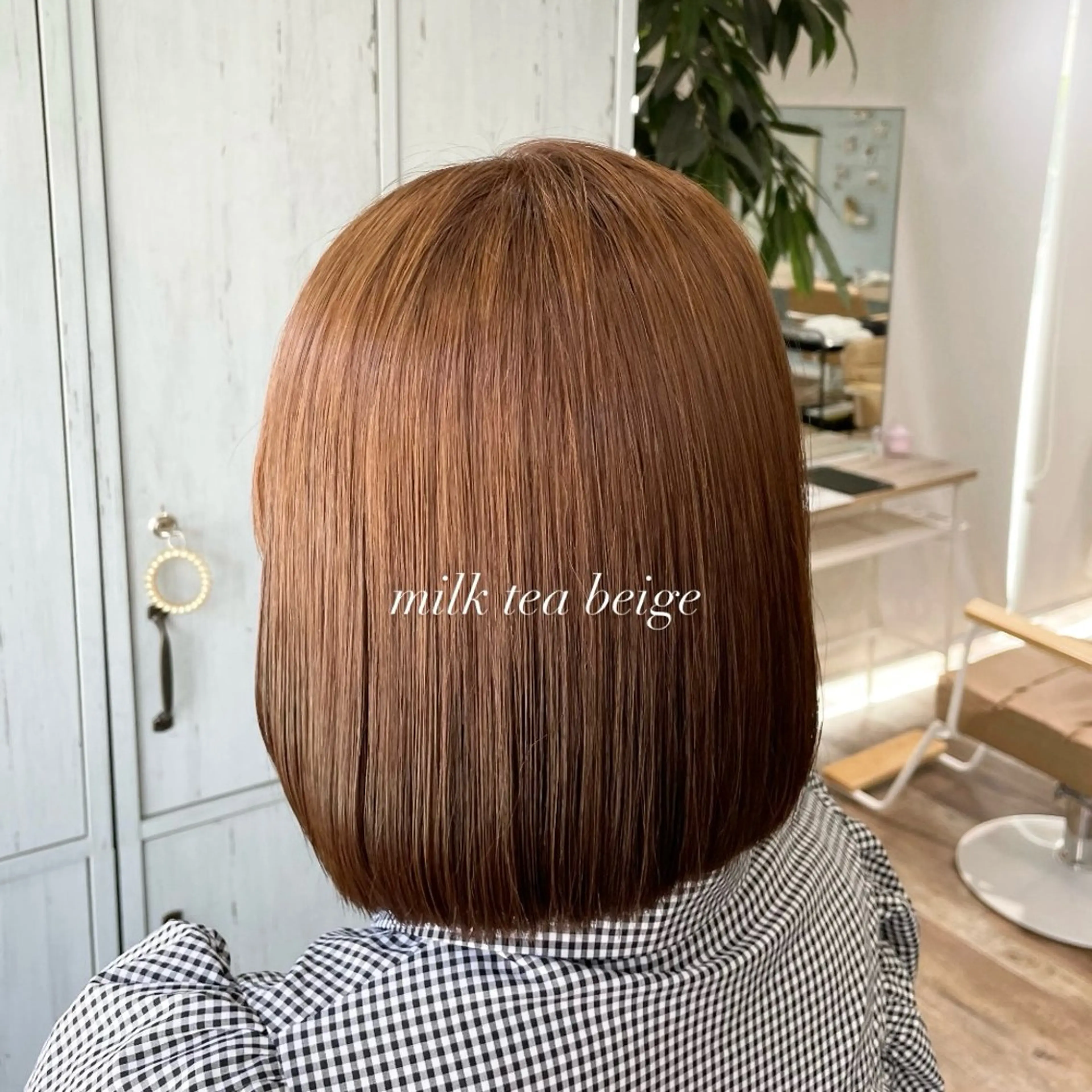 ミディアム カット ヘアカラー トリートメント ピンク・ラベンダー/ レイヤー/NANAのヘアスタイル