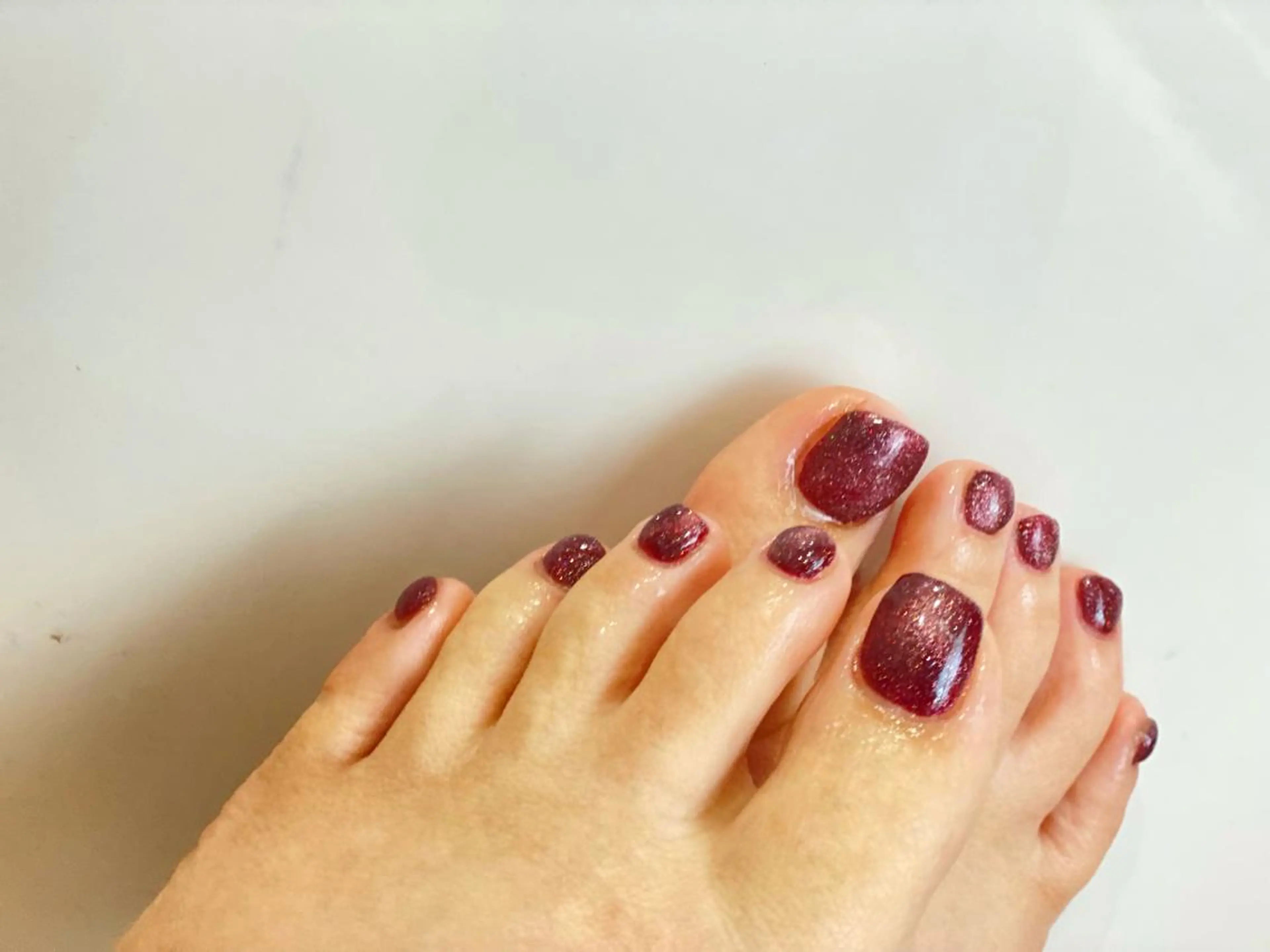 ネイル ボルドー フットネイル マグネットネイル Esthetic Will所属・will 有希のネイルデザイン